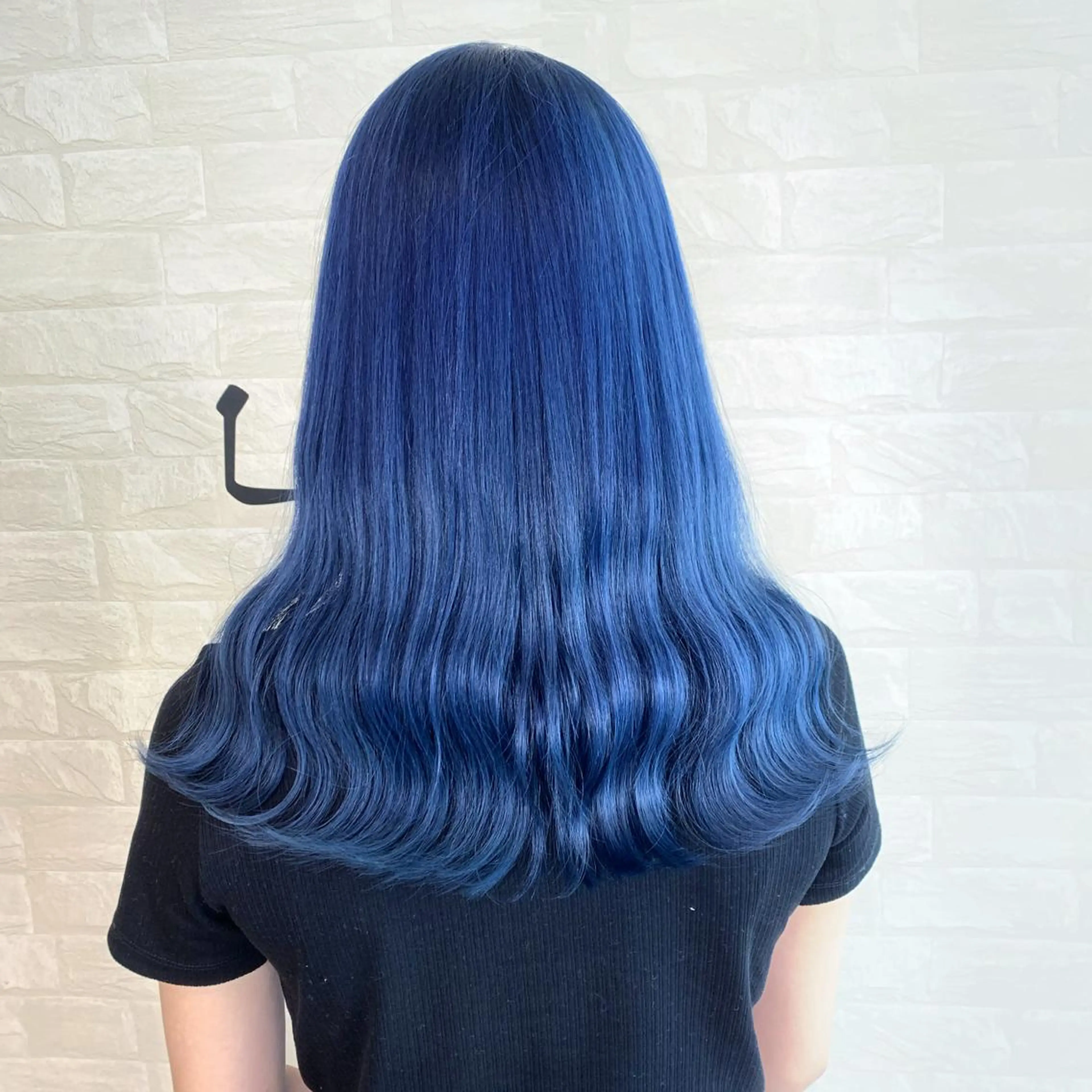 ロング カラー ブリーチ ブルーカラー 韓国風ヘア 多田 悦淳のヘアスタイル