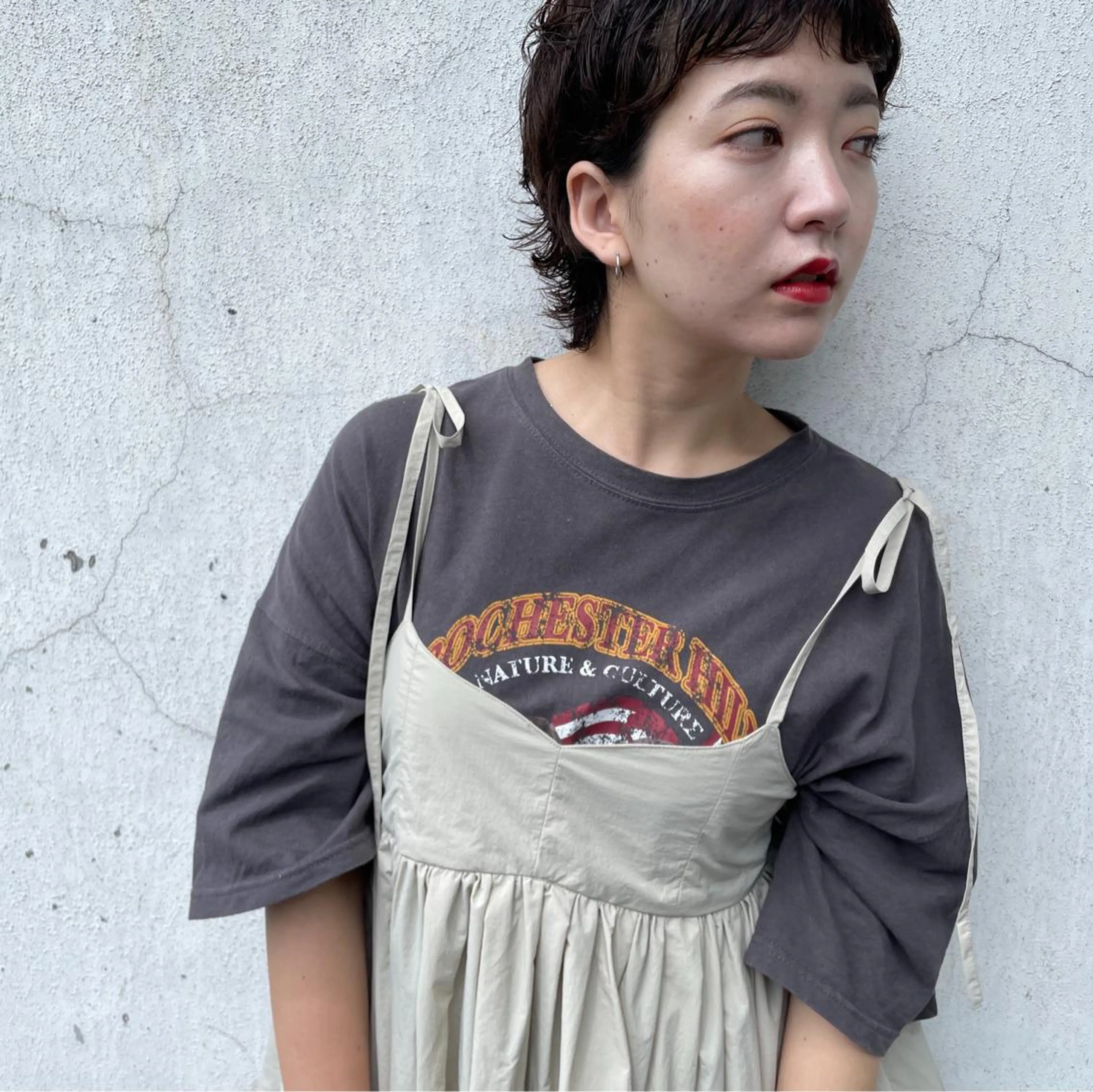 ショート パーマ オン眉 ウルフカット カット パーマ 似合わせヘア🤍 面田法子のヘアスタイル