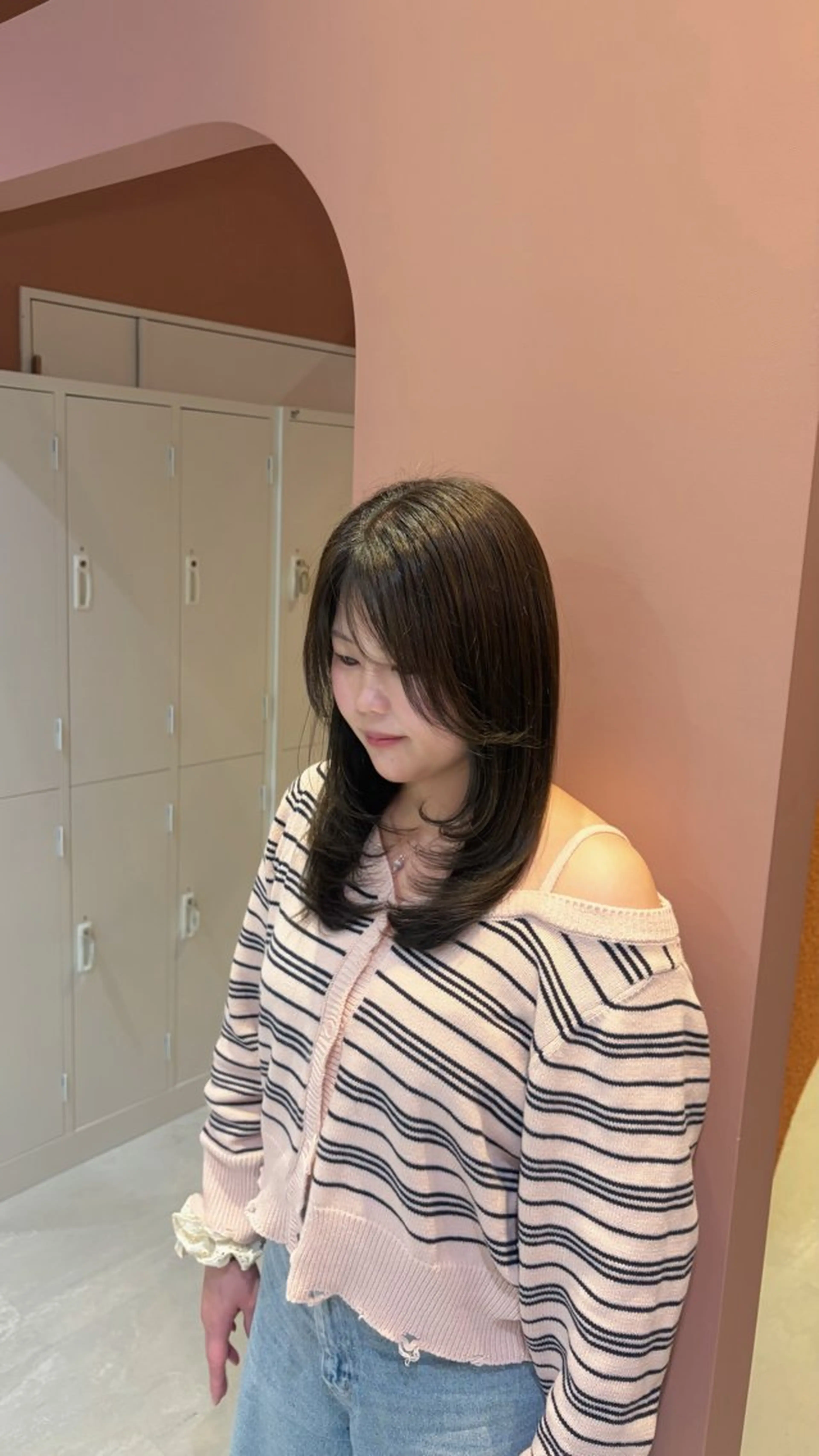 ミディアム カラー カット ヘアカラー 聖菜/ hina /レイヤー/艶カラーのヘアスタイル