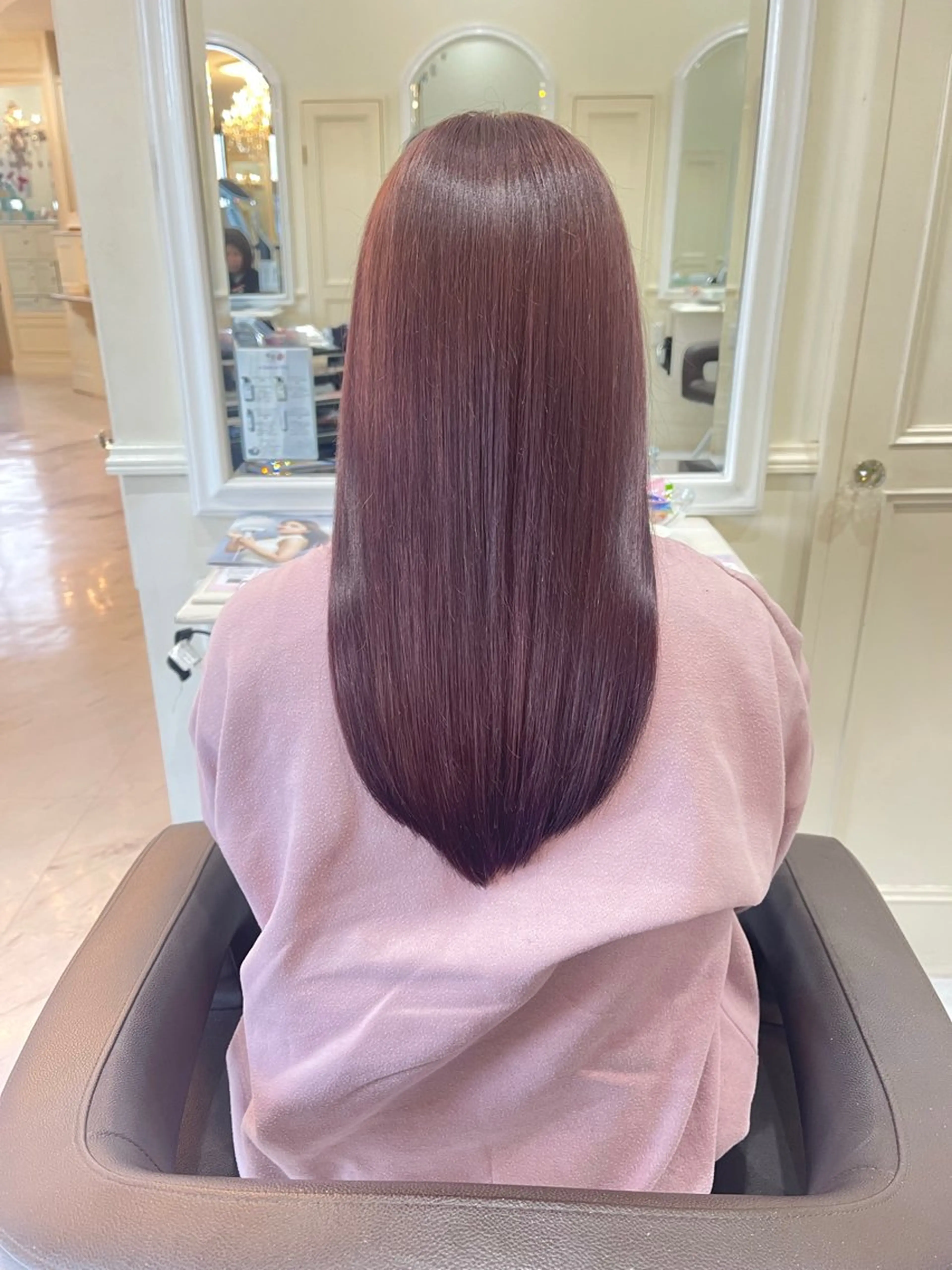 ロング カラー ブラウンカラー ピンクカラー ピンクブラウン カット ヘアカラー トリートメント midori 🎀 ͗ ͗のヘアスタイル