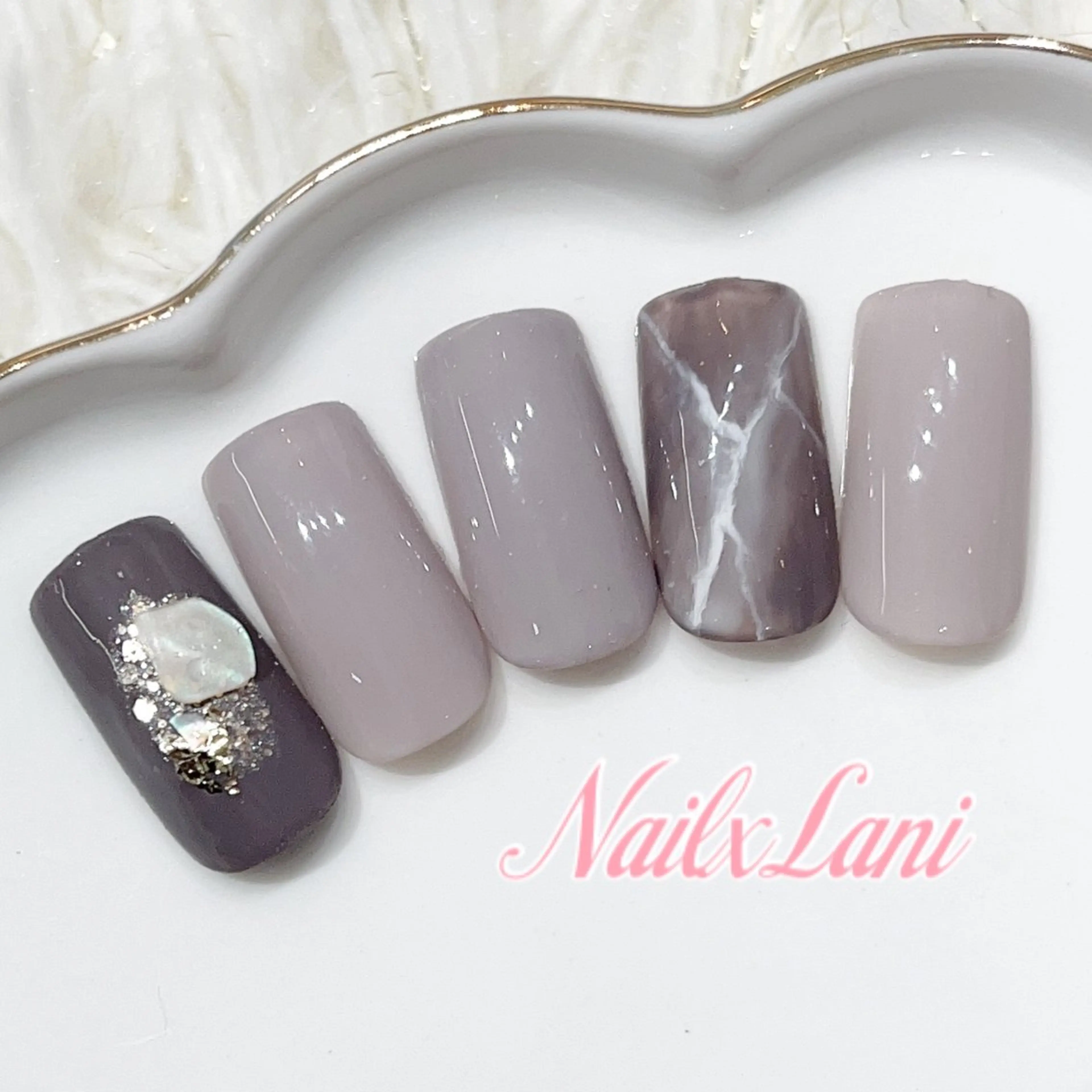 ネイル 大理石ネイル(マーブル) 練馬駅近ネイルラニ 不細工爪90分で美爪のネイルデザイン