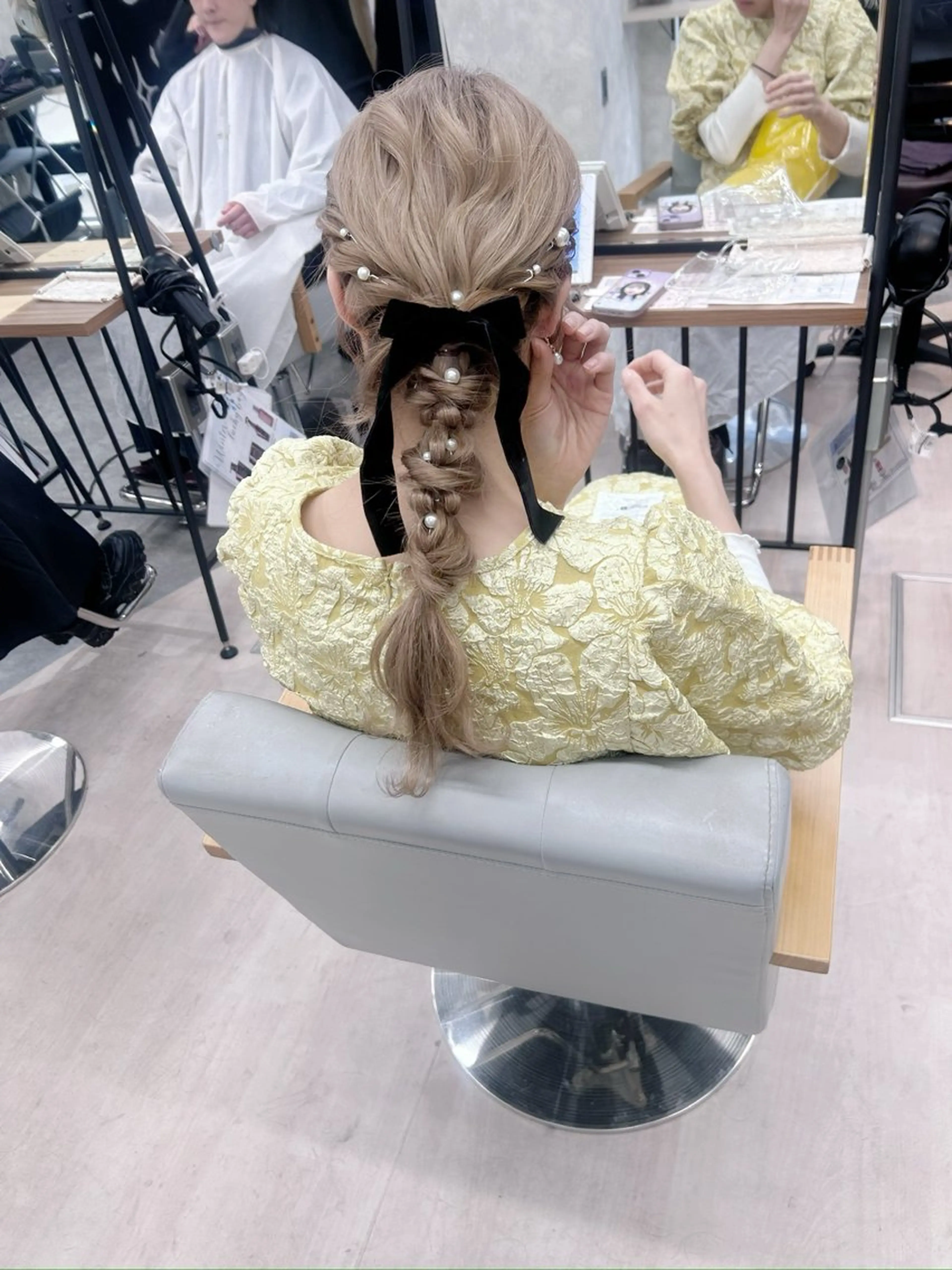 ミディアム カラー ヘアアレンジ ヘアセット 💕ブリーチ/ヘアメ 🎀YUUKAのヘアスタイル