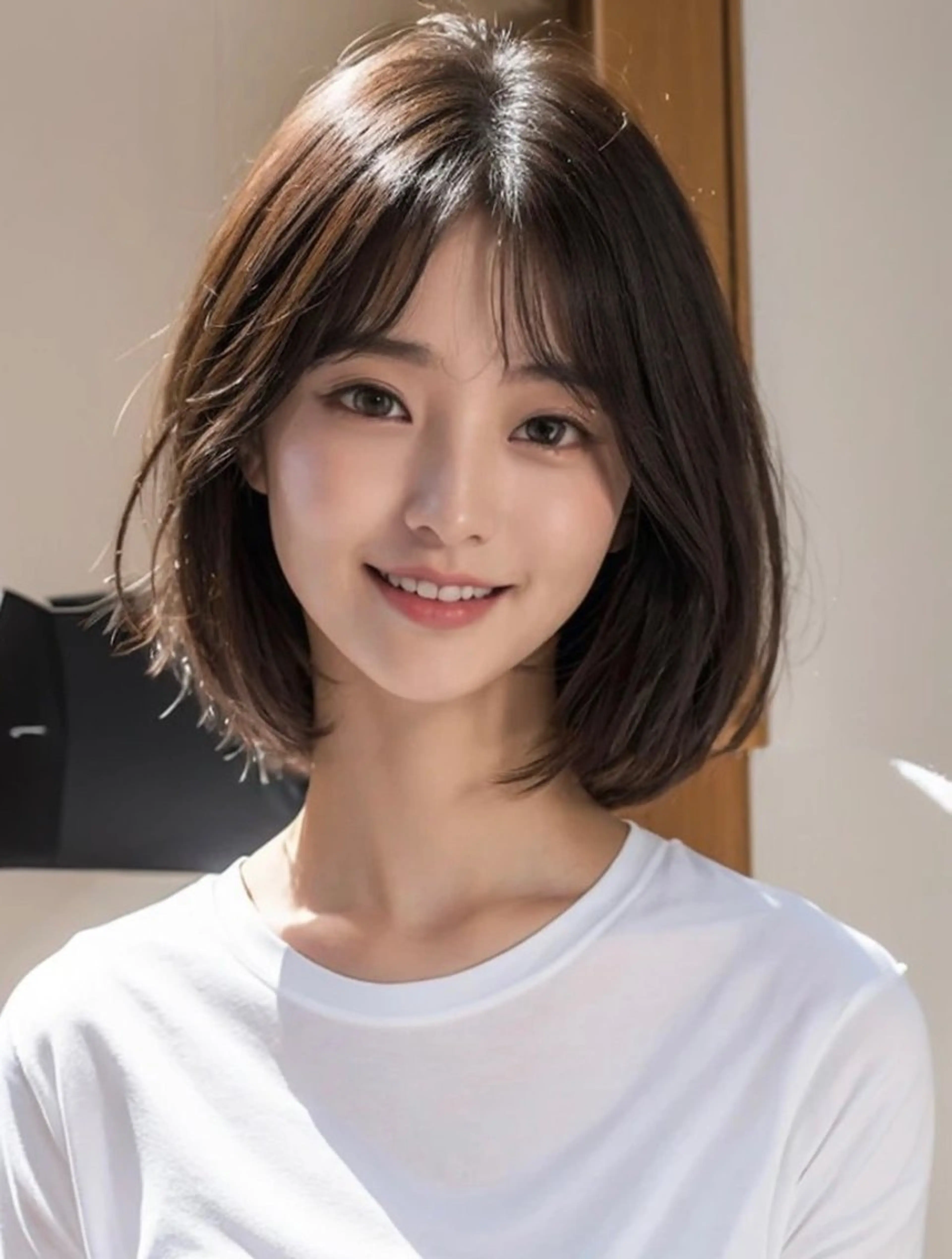 ショート 切りっぱなしボブ ボブ 韓国風ヘア カットモデル募集 ミネのヘアスタイル