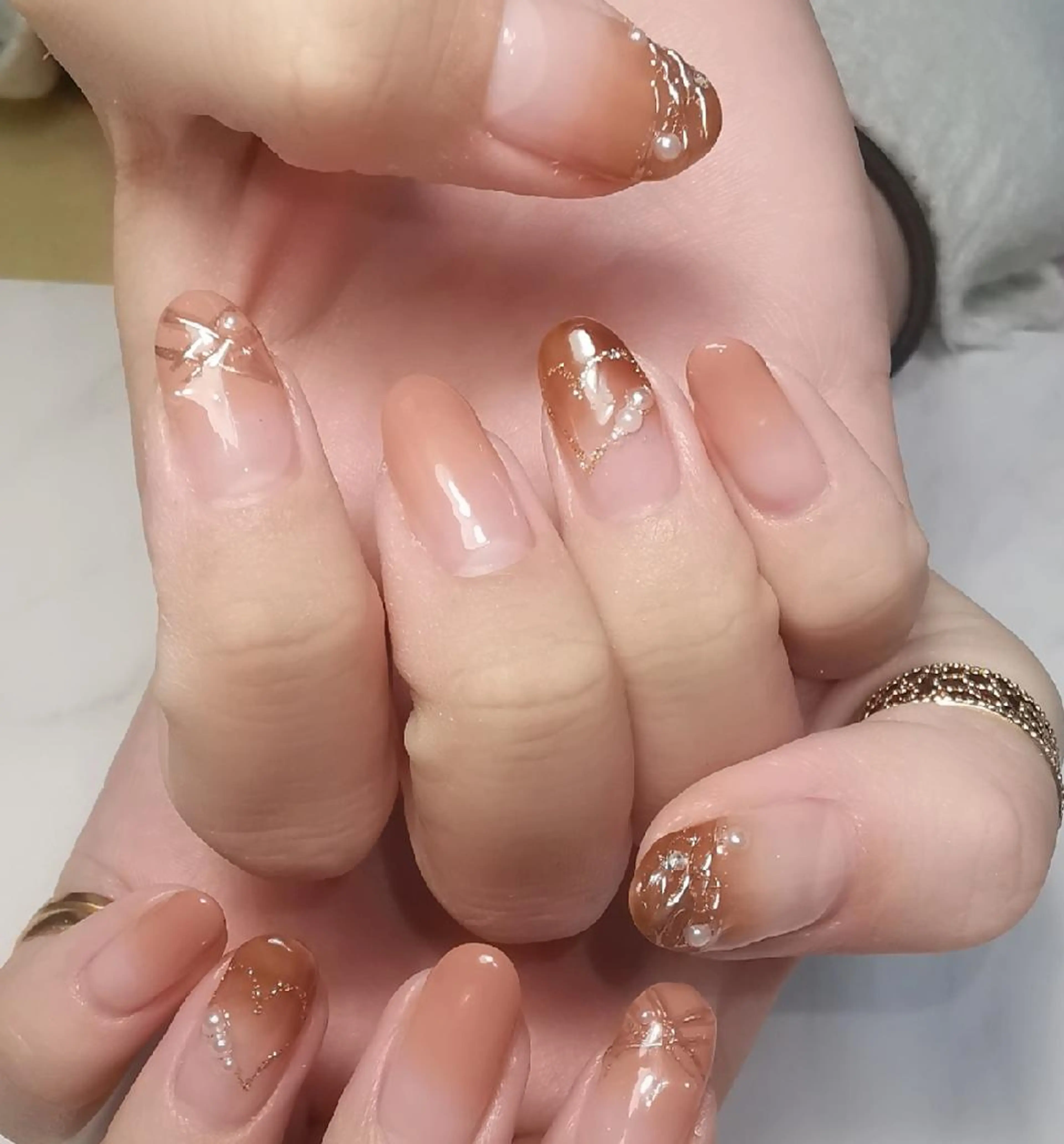 ネイル グラデーション ハート バレンタイン ハンドネイル reve あやののネイルデザイン