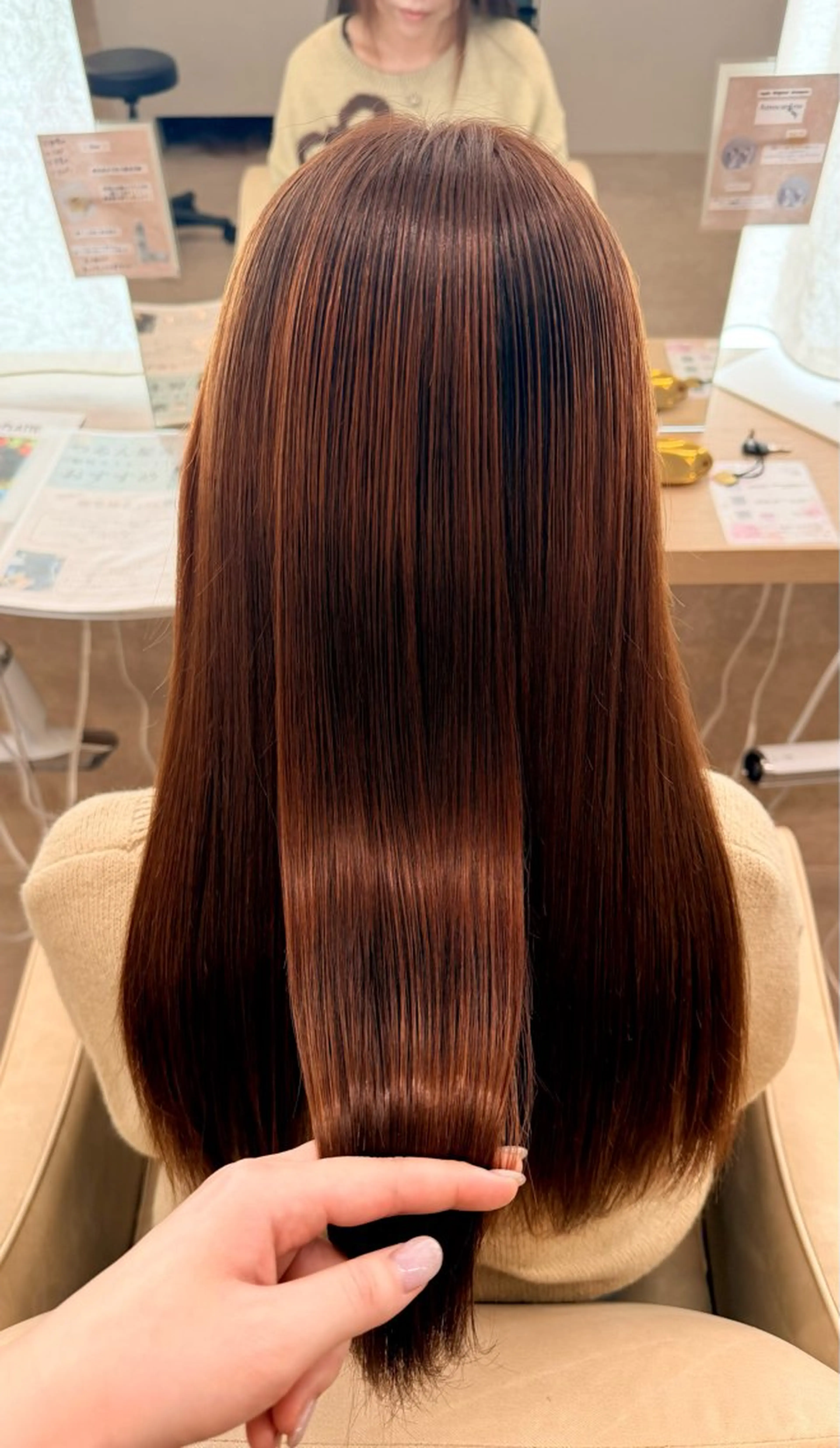 ロング 縮毛矯正 山下 稚葉 艶髪/透明感カラーのヘアスタイル