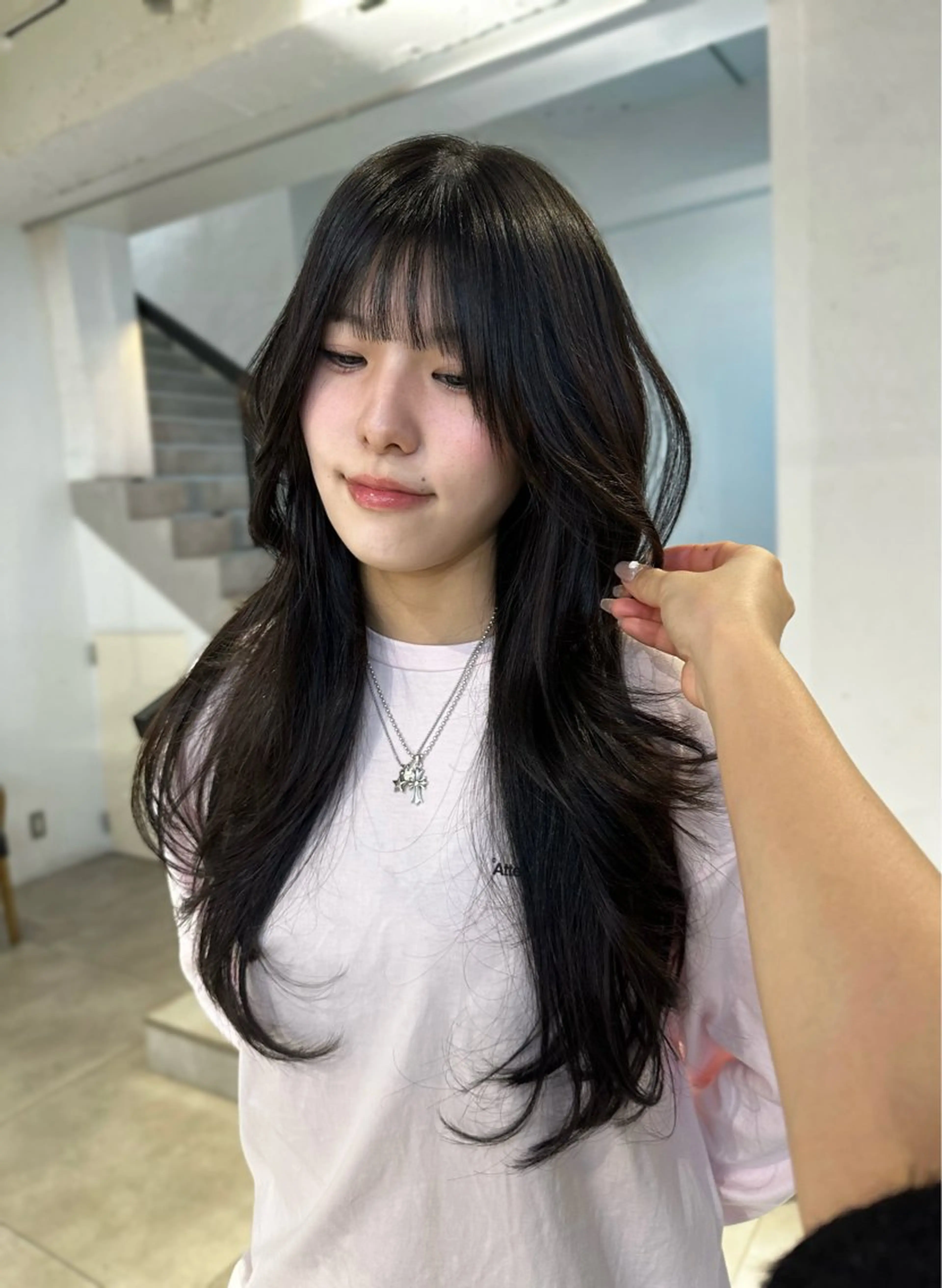 ロング カラー カット ヘアカラー 韓国ヘアメンズ・レデ ィース特化ミクのヘアスタイル