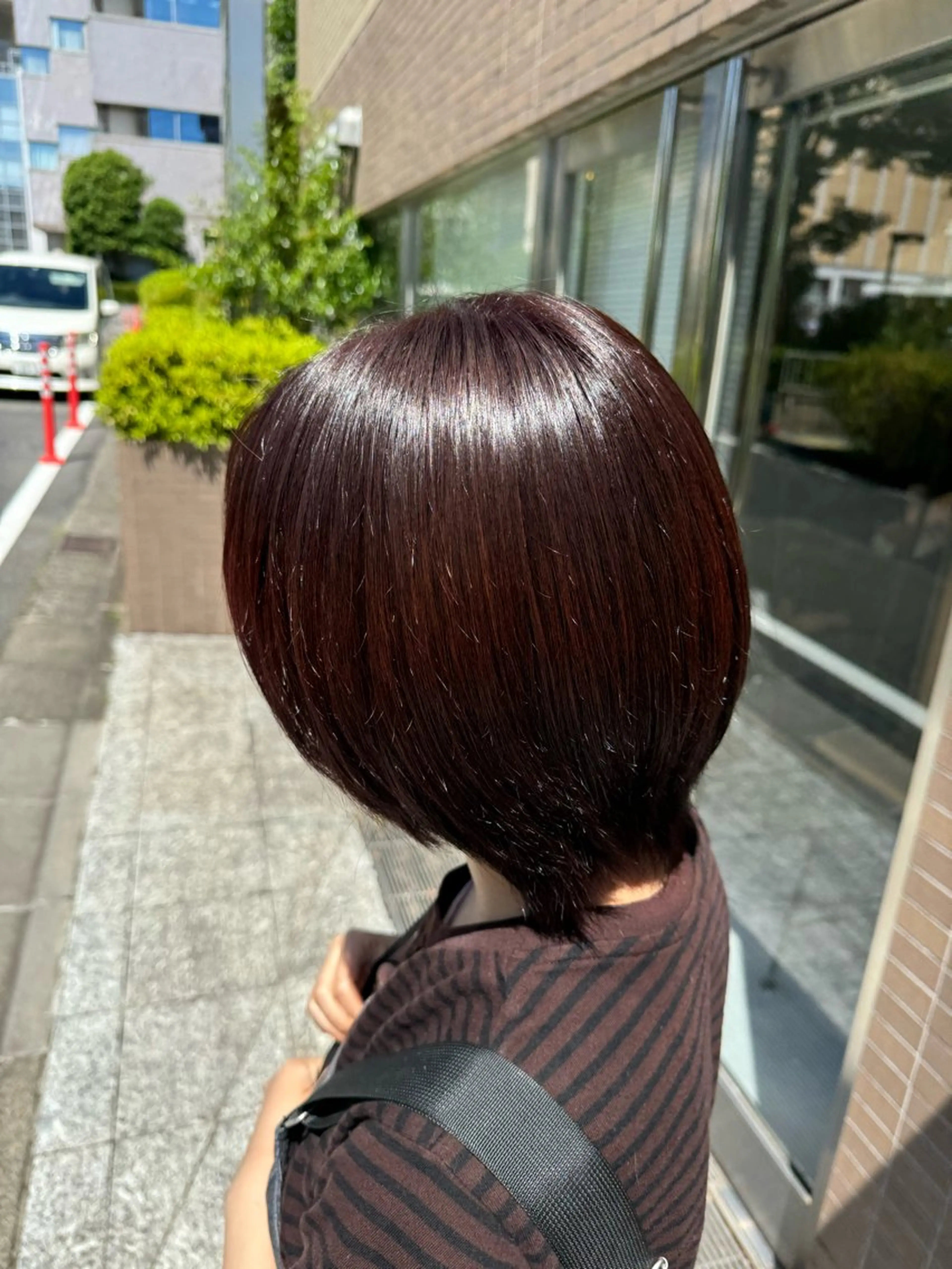 ショート カラー ブリーチ ブラウンカラー ブリーチなしカラー レッドカラー レッドブラウン ヘアカラー Ouka/Wカラー/ 大人艶カラーのヘアスタイル