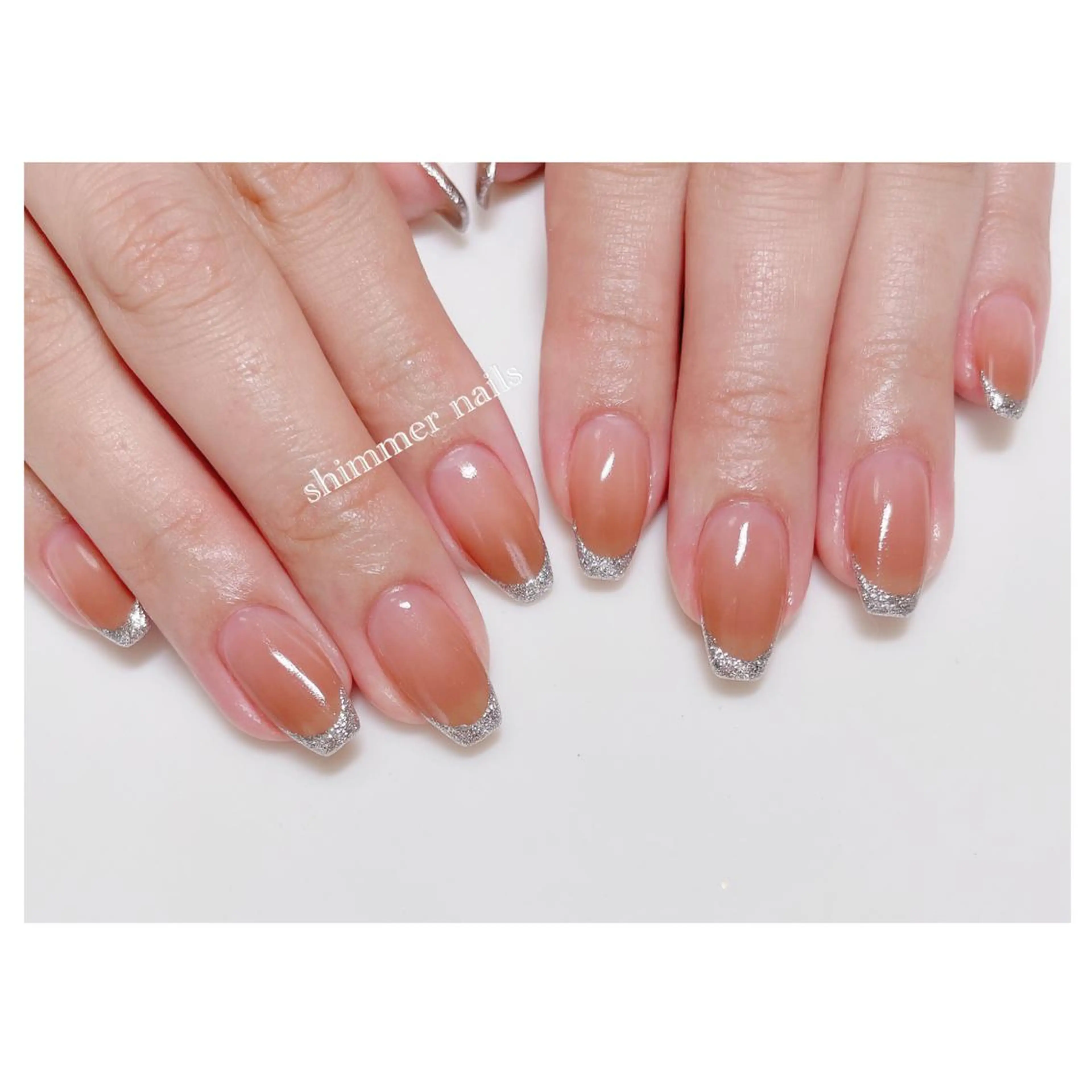ネイル フレンチネイル グラデーション shimmer nailsのネイルデザイン