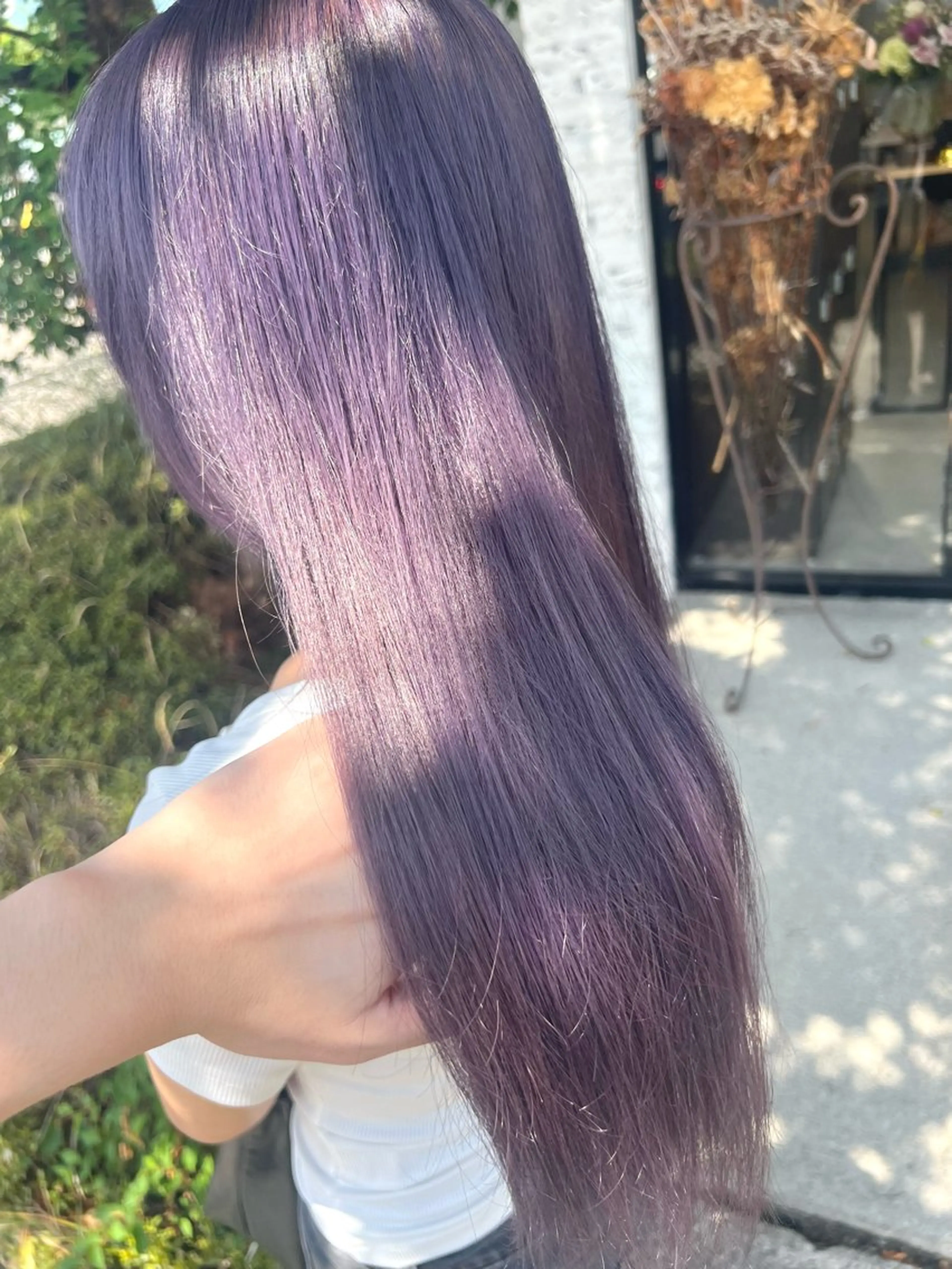 ロング カラー ラベンダーカラー ヘアカラー トリートメント 池本 勇大のヘアスタイル