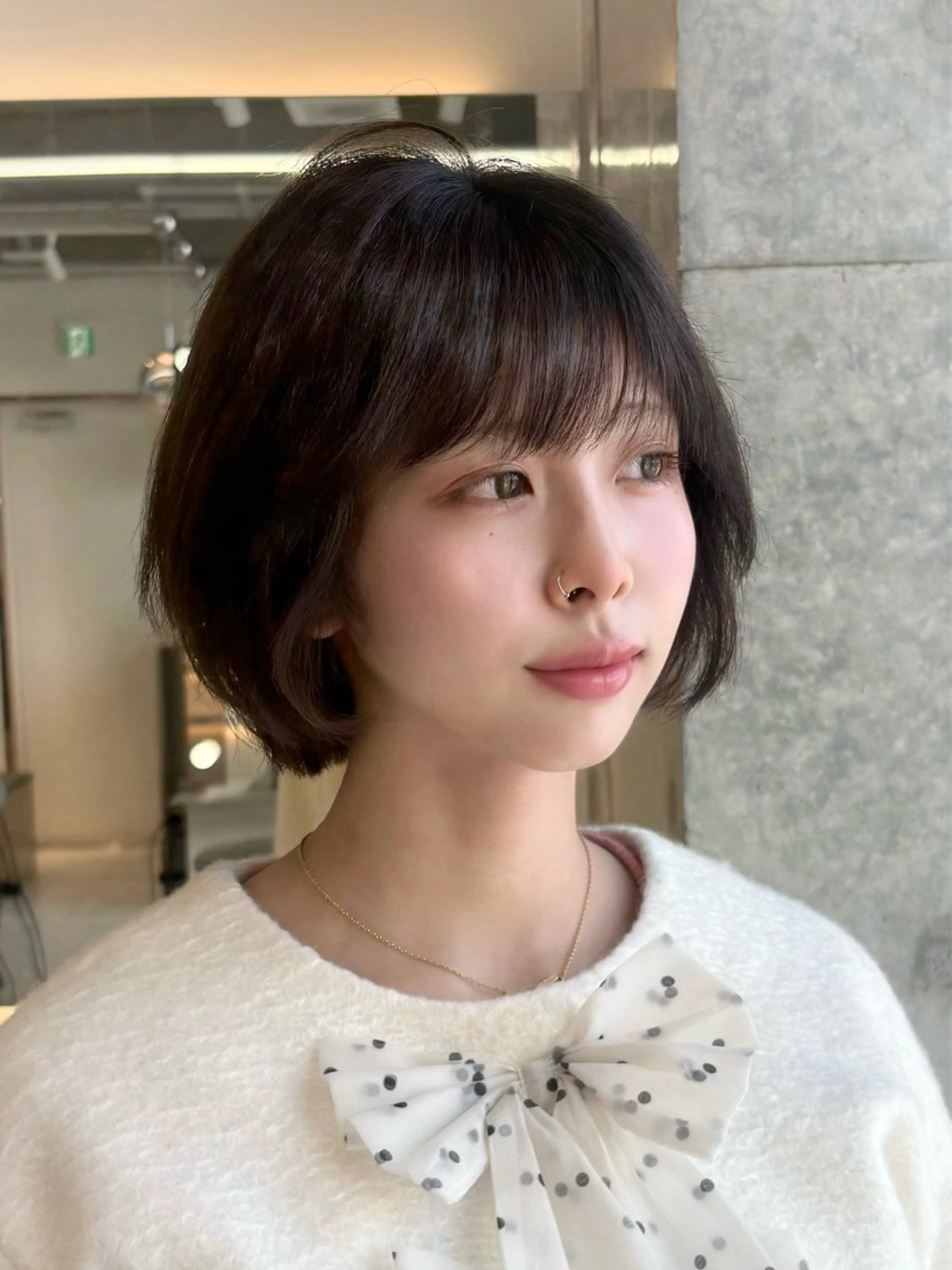 ショート カラー 透明感カラー toco.⋆𝜗𝜚 /  天神美容師のヘアスタイル