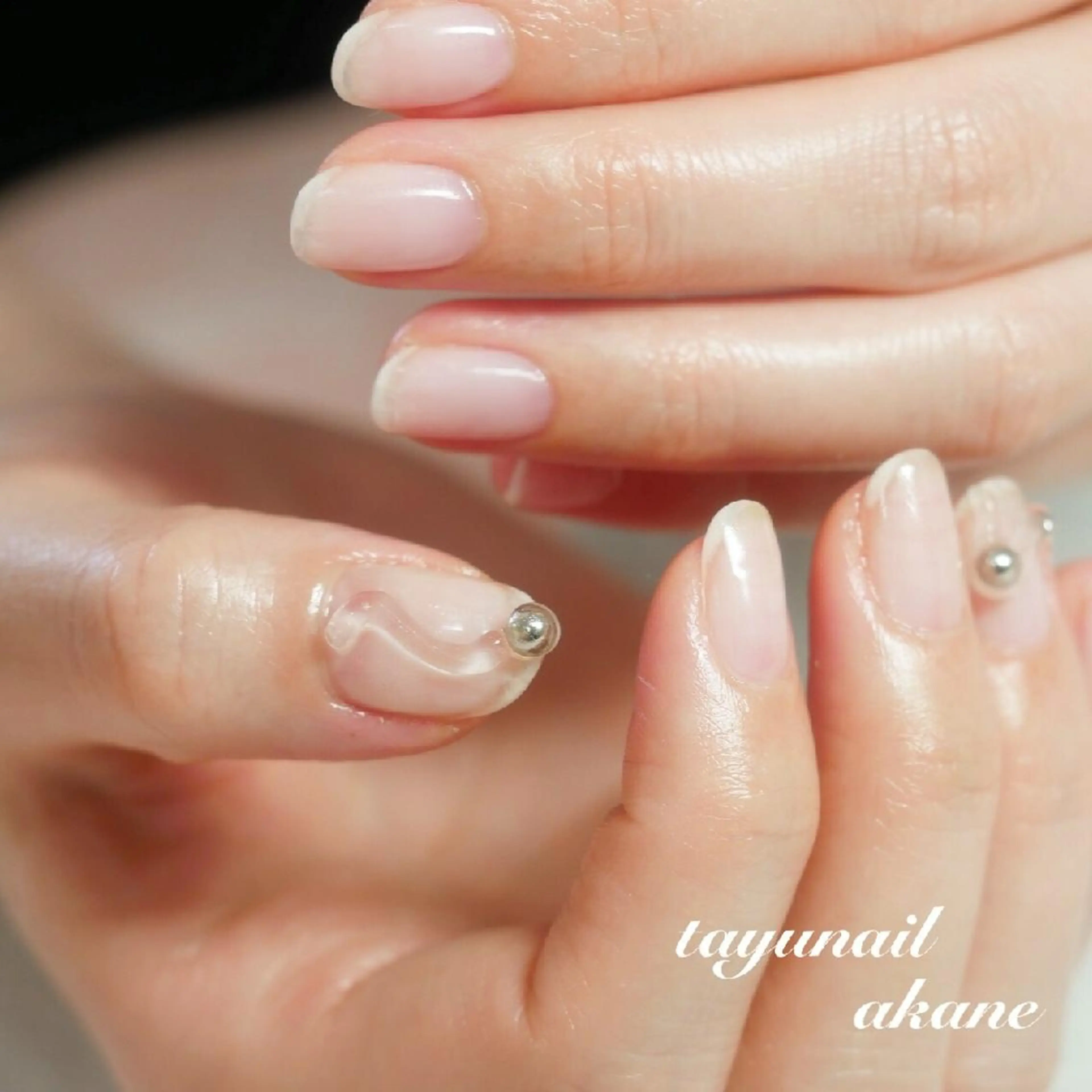 ネイル アートネイル ブルー クリアネイル ジェルネイル パラジェル ネイルサロン 【たゆnail】のネイルデザイン