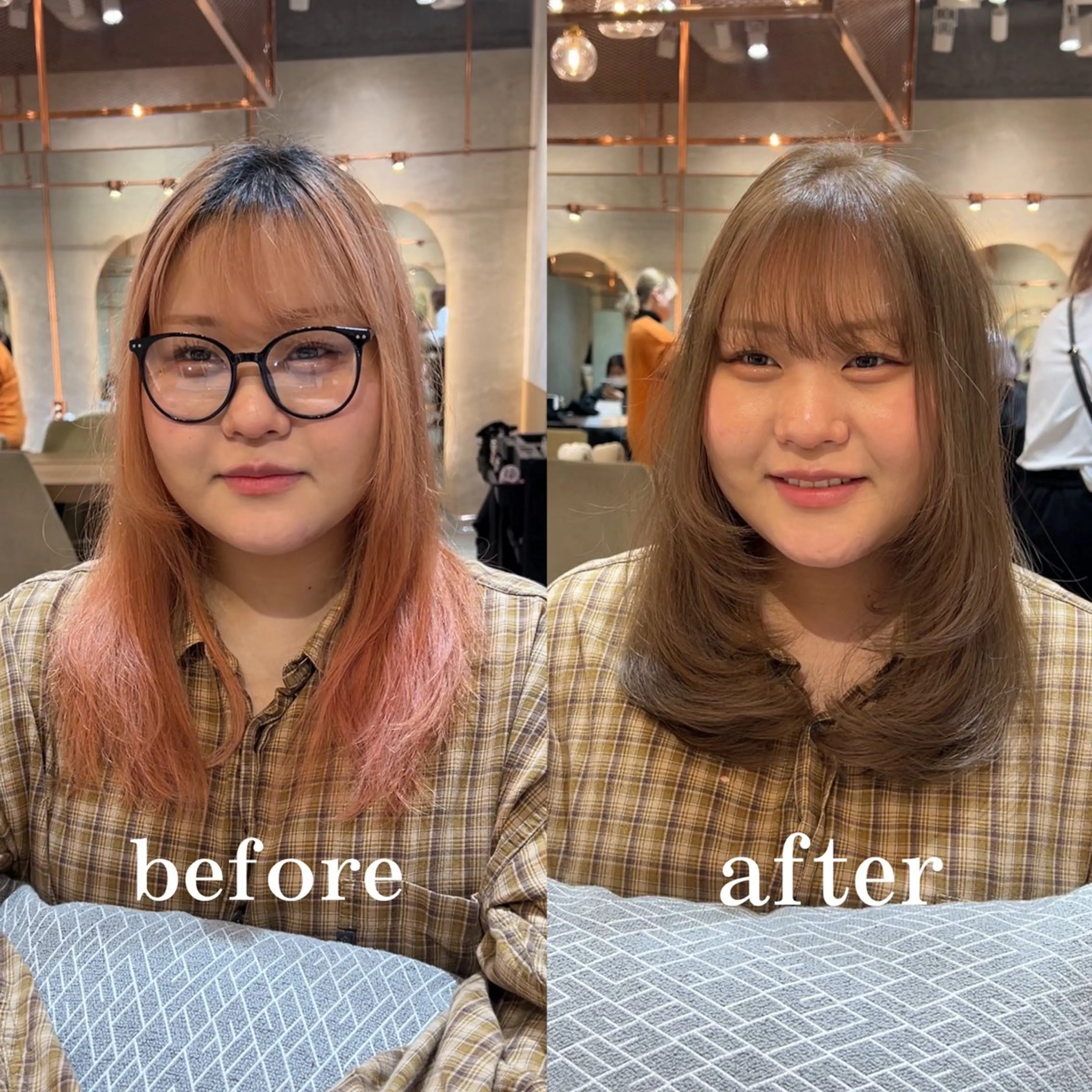 ミディアム 顔まわりレイヤー レイヤーカット ハッシュカット/韓国 レイヤー/カハナのヘアスタイル