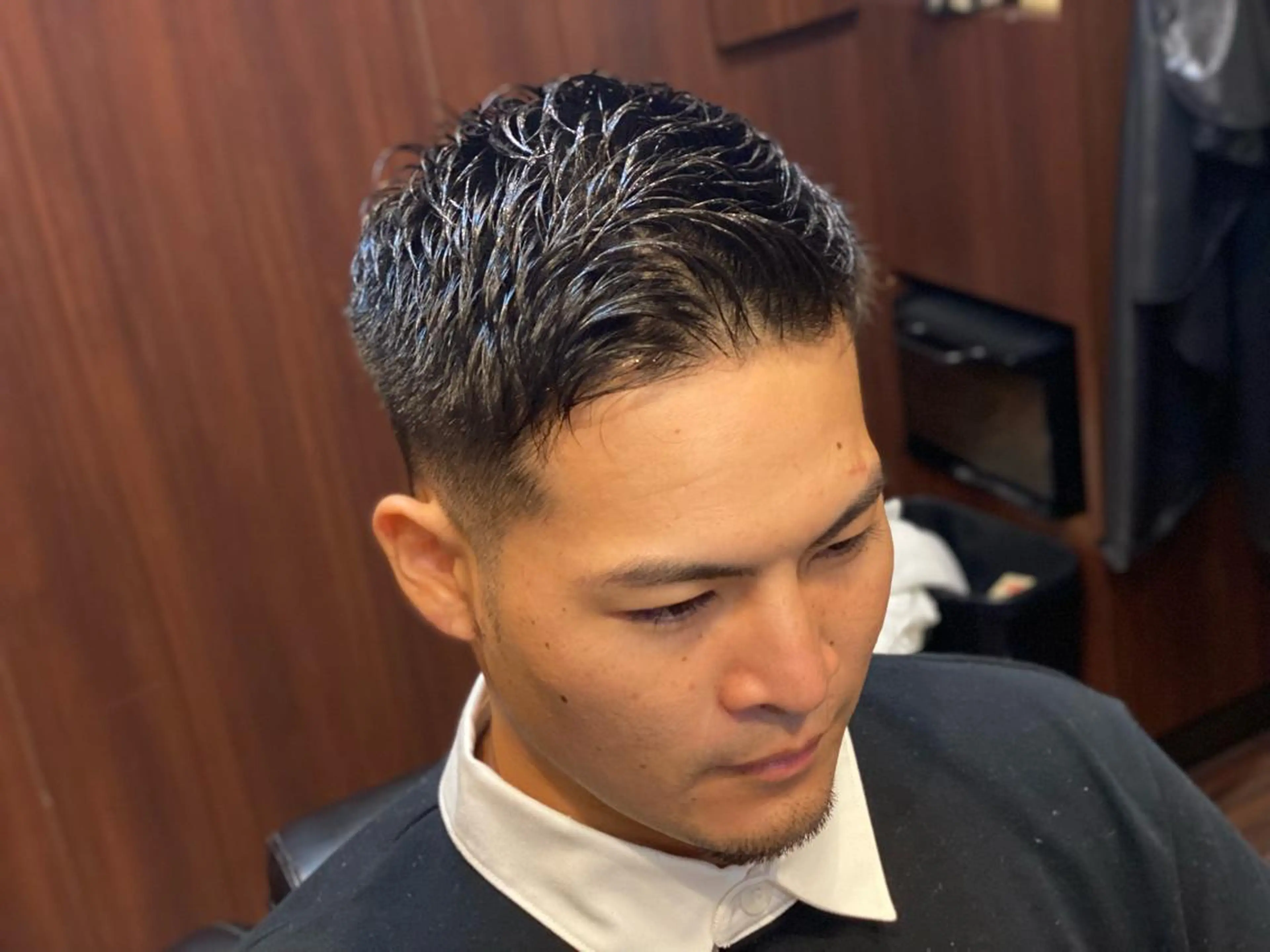 ショート パーマ メンズ 浅見 天翔のヘアスタイル