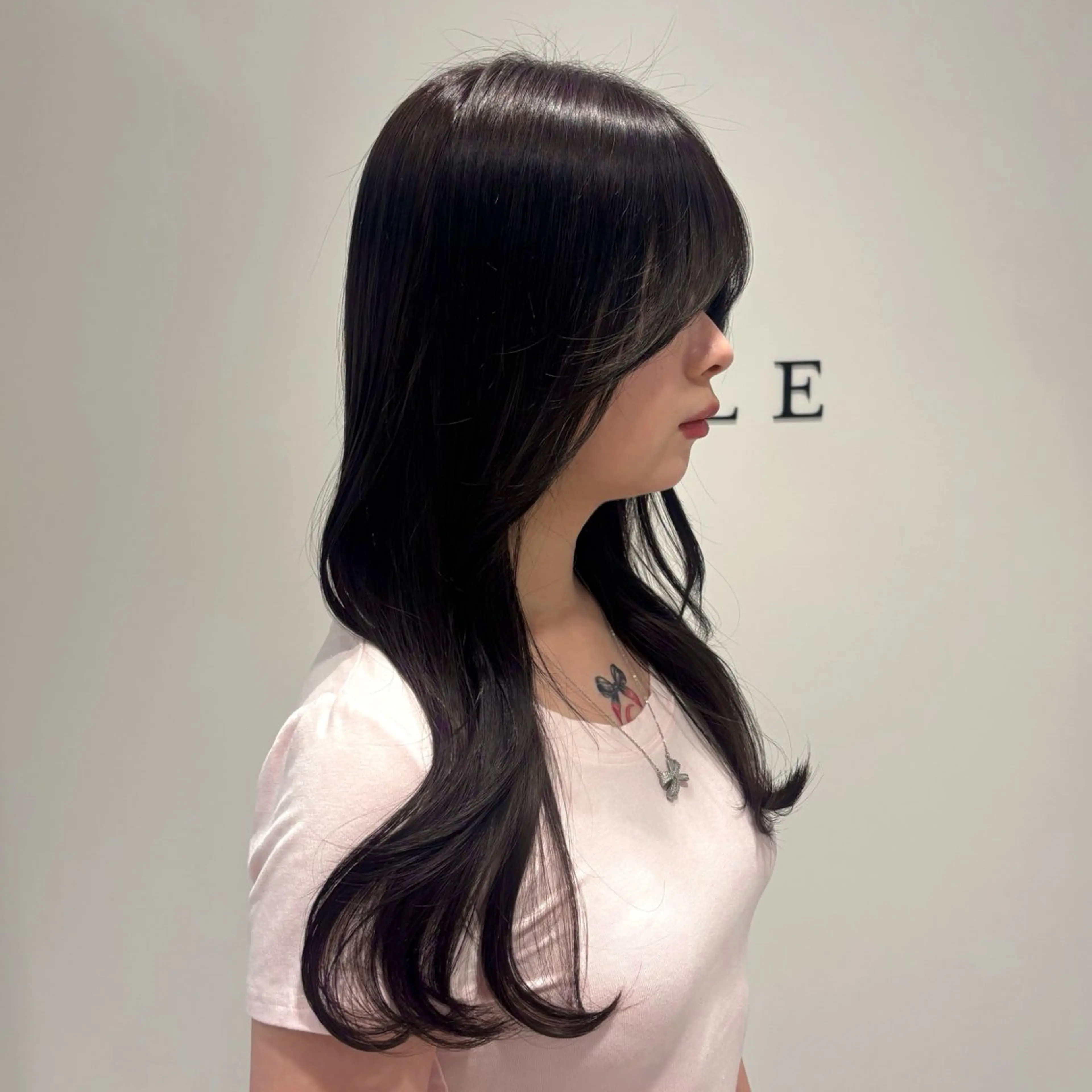 カラー 黒髪 ラベンダーカラー ヘアカラー 艶カラー/アレンジ 💟すなおのヘアスタイル