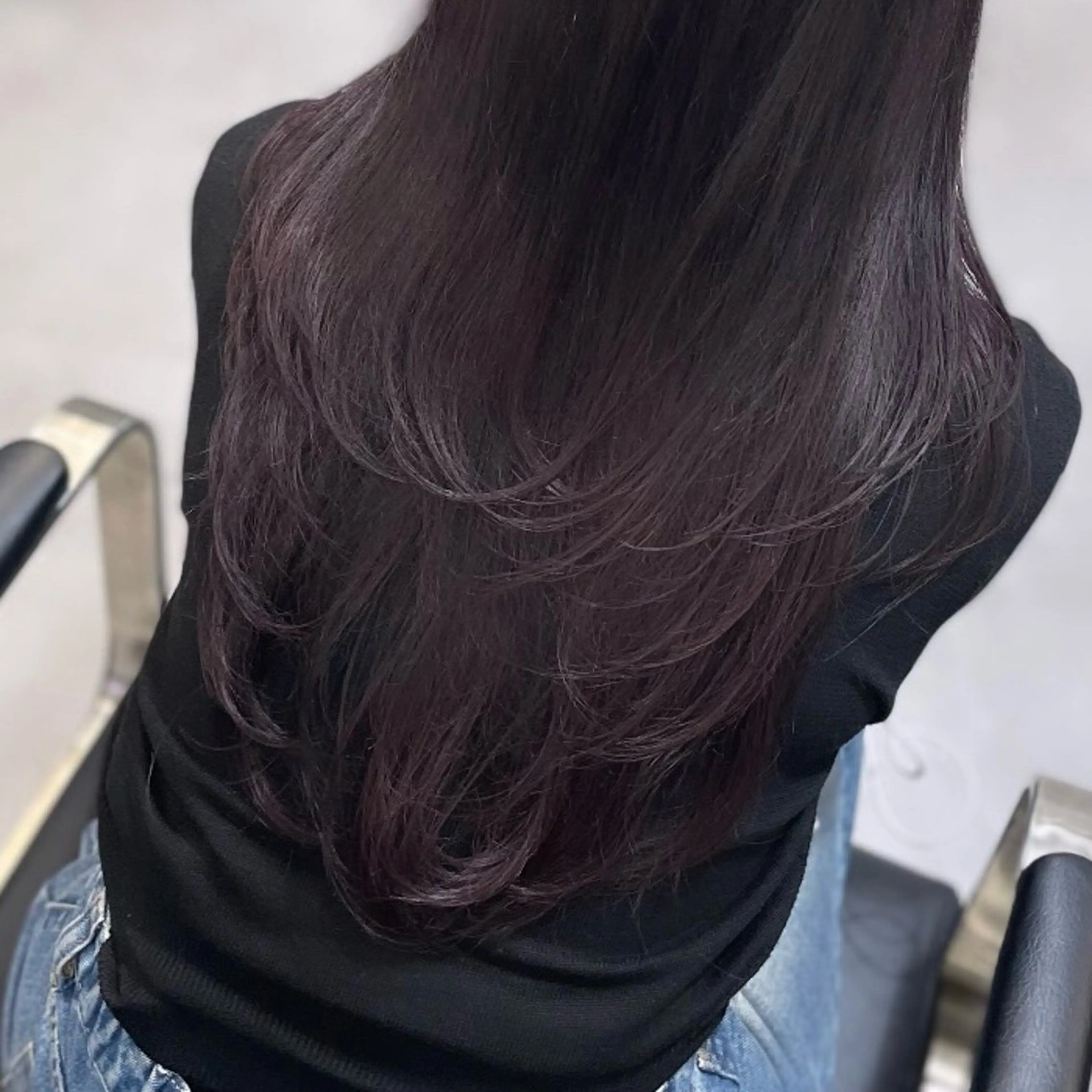 ロング カラー ブリーチ ディープラベンダー ラベンダーカラー カット ヘアカラー Rui/透明感カラー 暖色/レイヤーカットのヘアスタイル