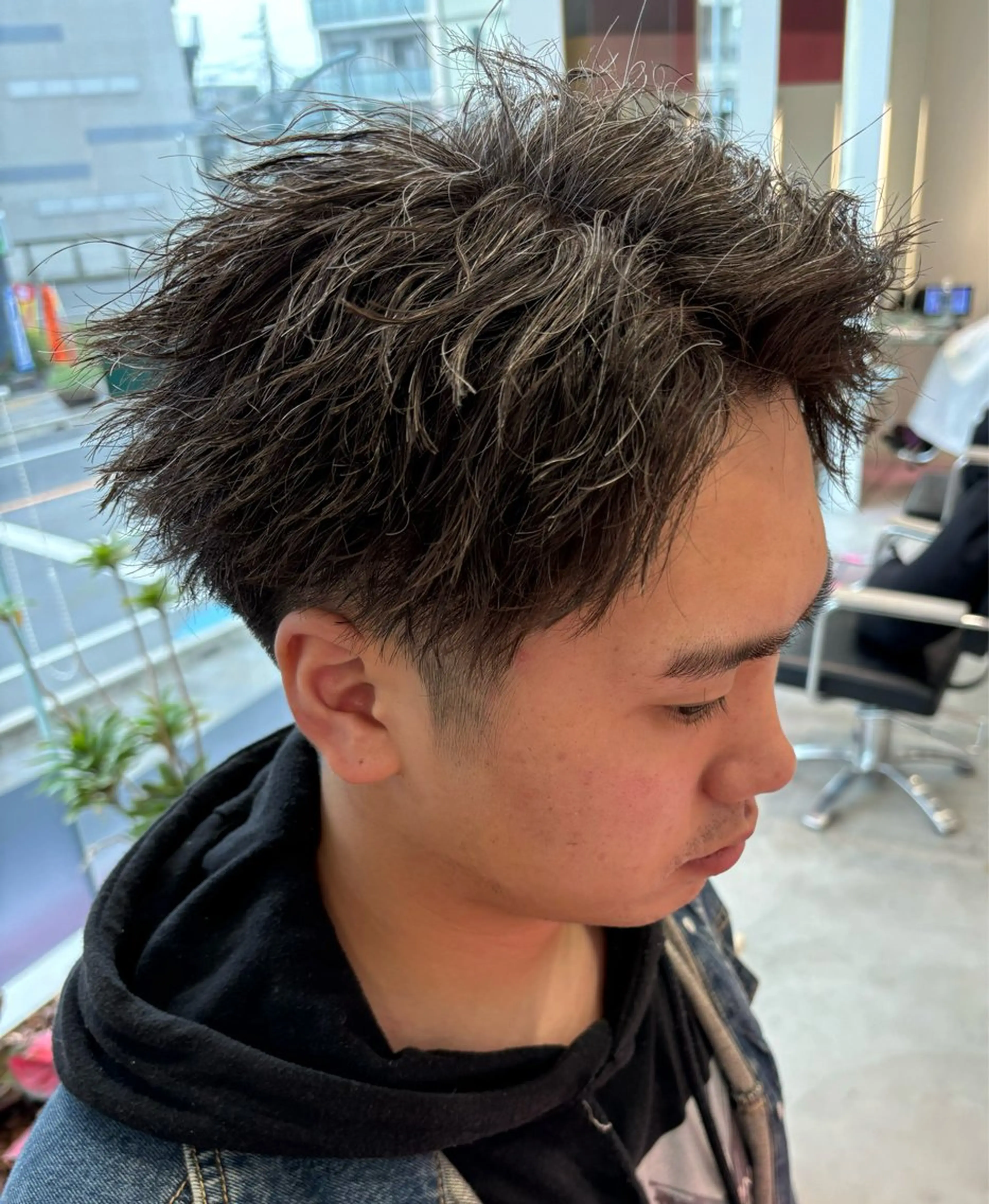 ショート パーマ メンズ メンズカット ボブ/米崎駿也のヘアスタイル