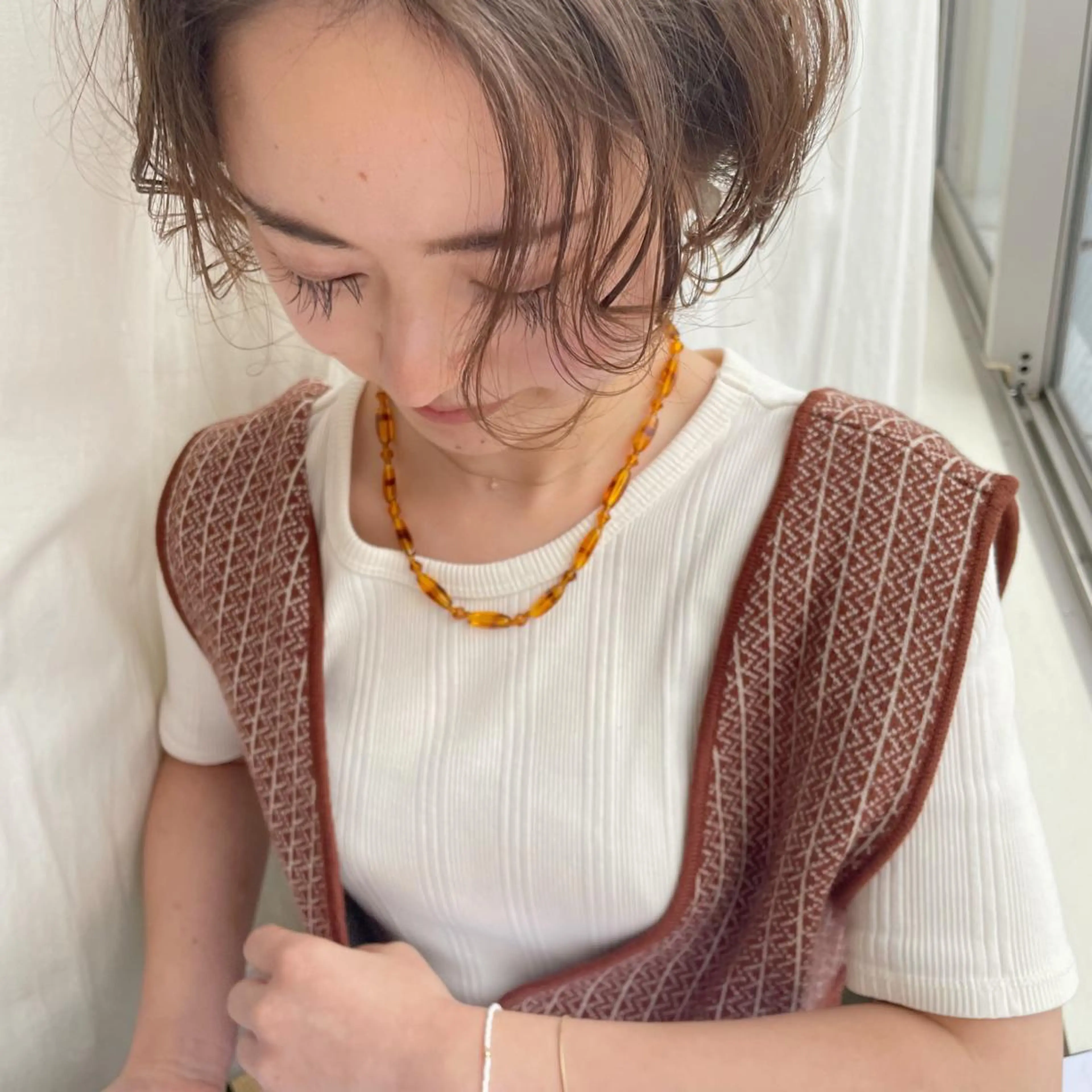 ショート カラー ヘアアレンジ ベージュカラー ショートヘア なつき/艶ピンク/ girly hairのヘアスタイル