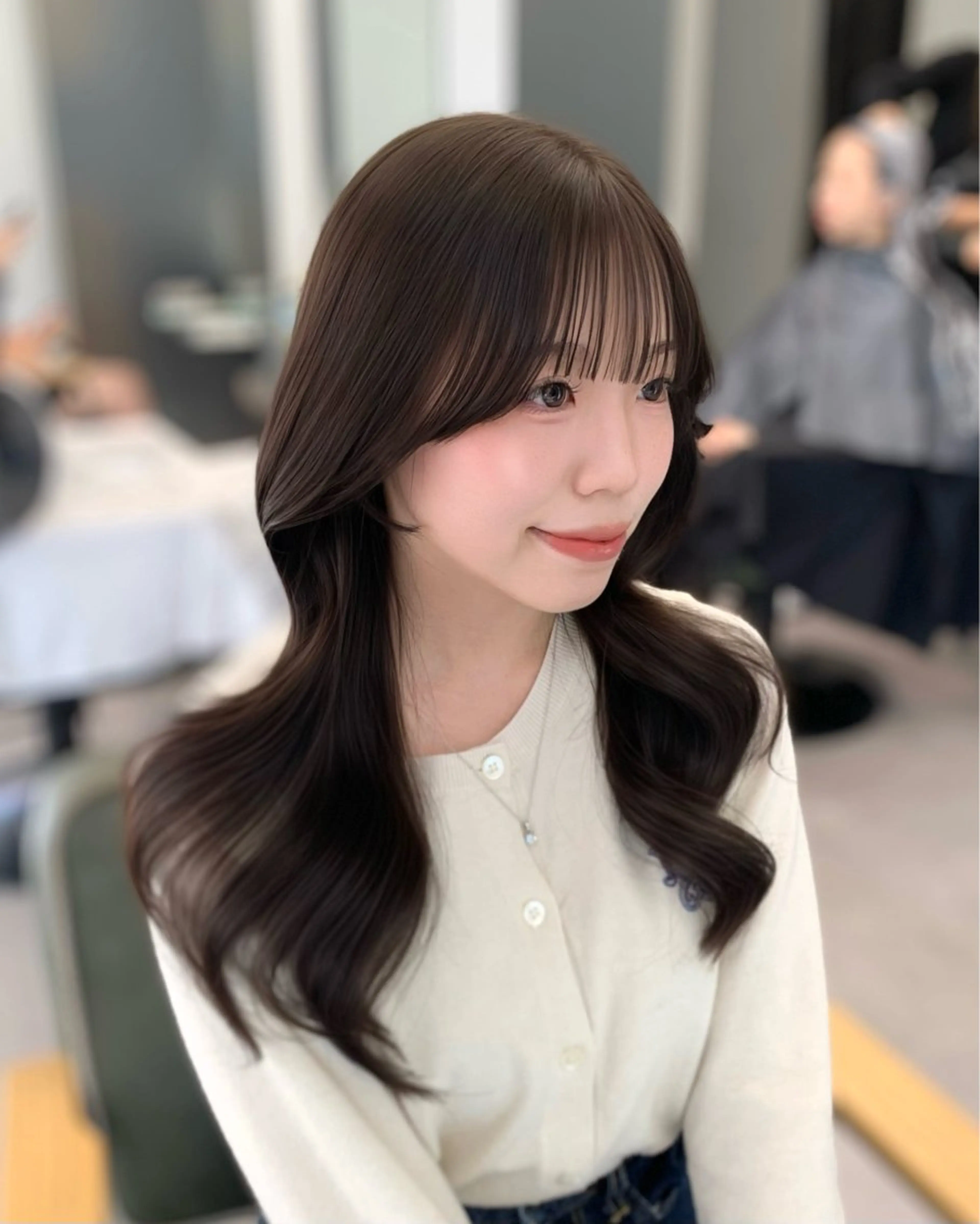 ロング カット ヘアカラー トリートメント 🎀韓国風顔周り× 透明感/梅田/アリサのヘアスタイル