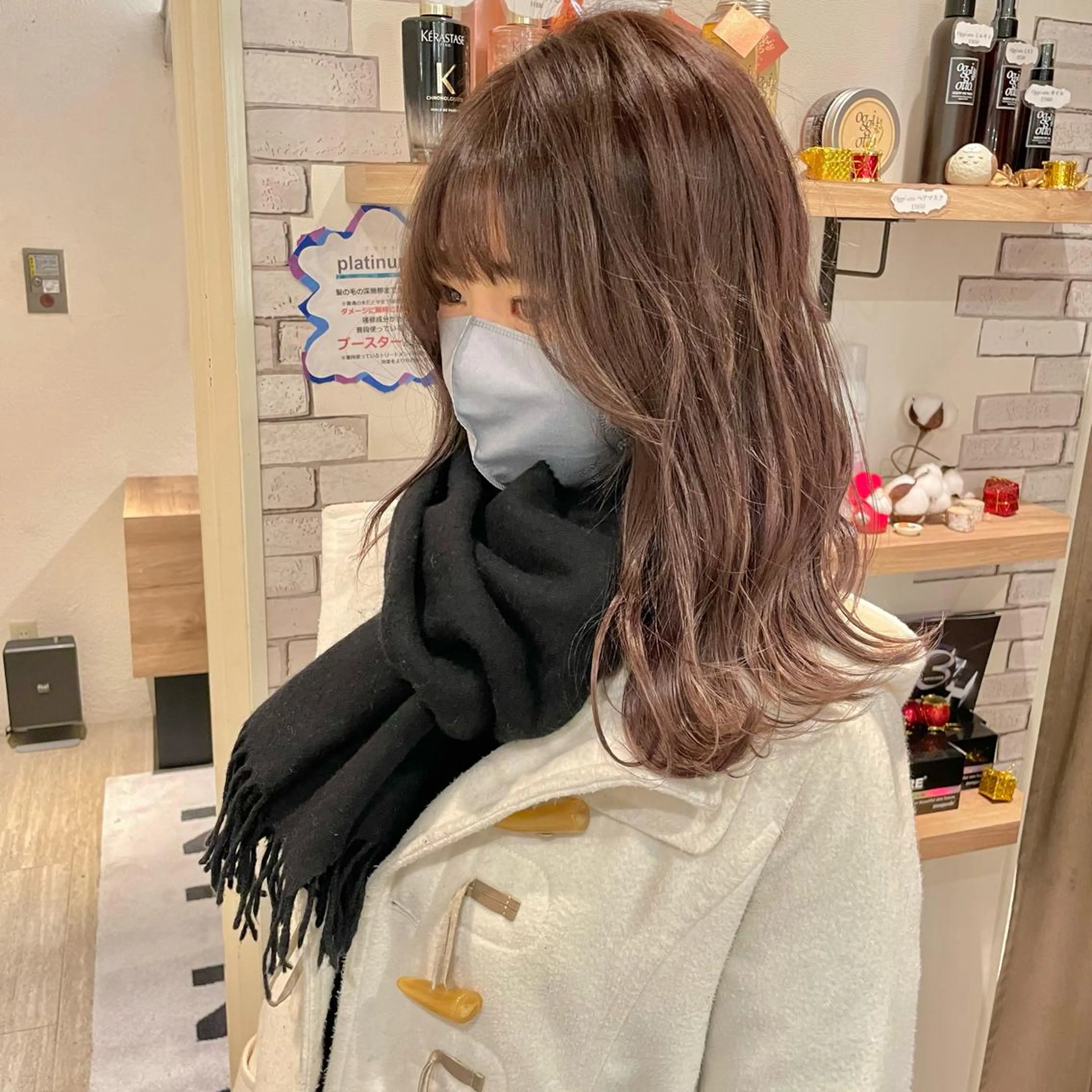 セミロング カラー ヘアカラー 大人可愛い/レイヤー /ブリーチ/溝口誠二のヘアスタイル