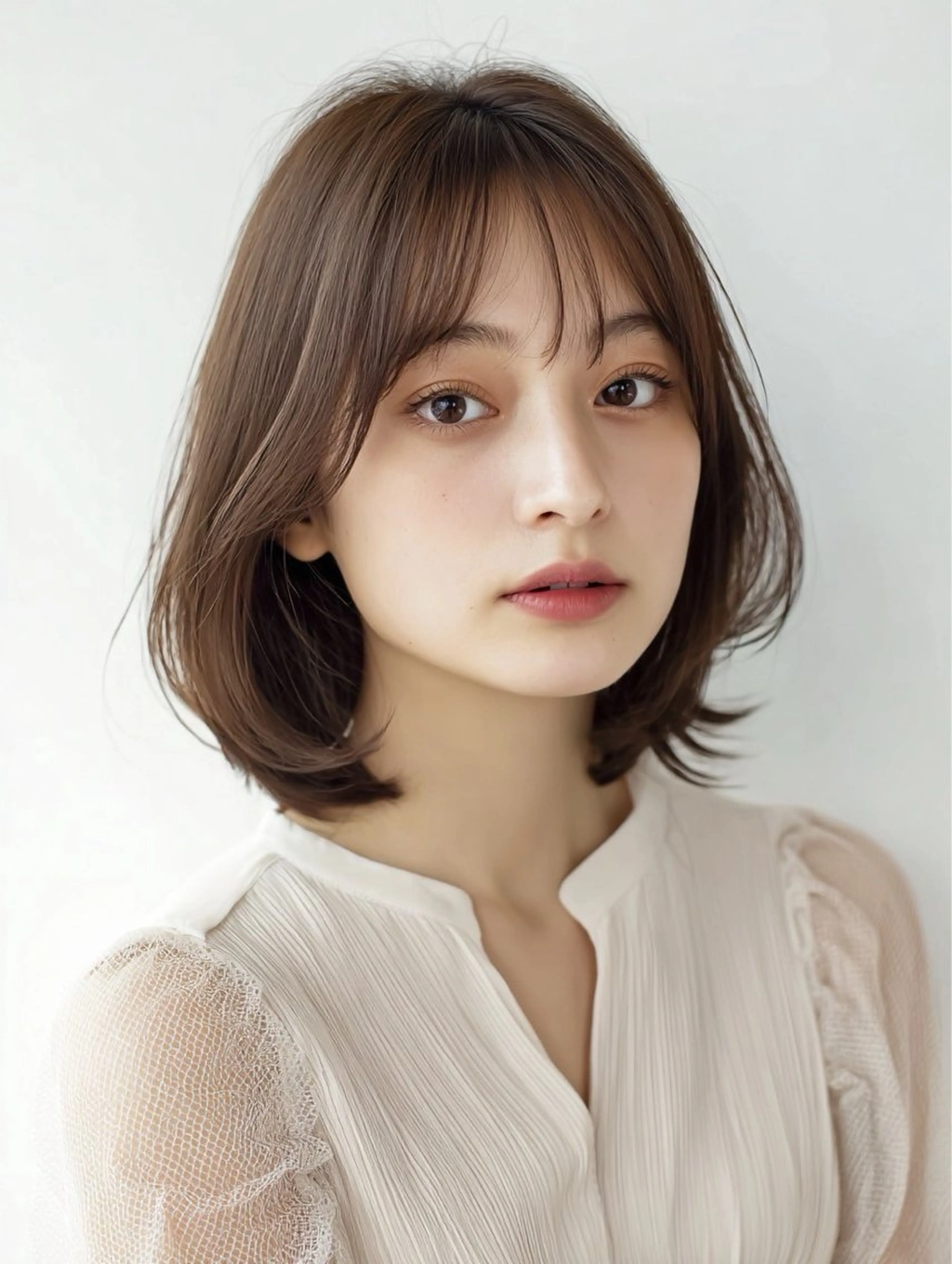 ミディアム 小顔カット 特化✨透明感カラー 白髪染め✨住田緋菜のヘアスタイル