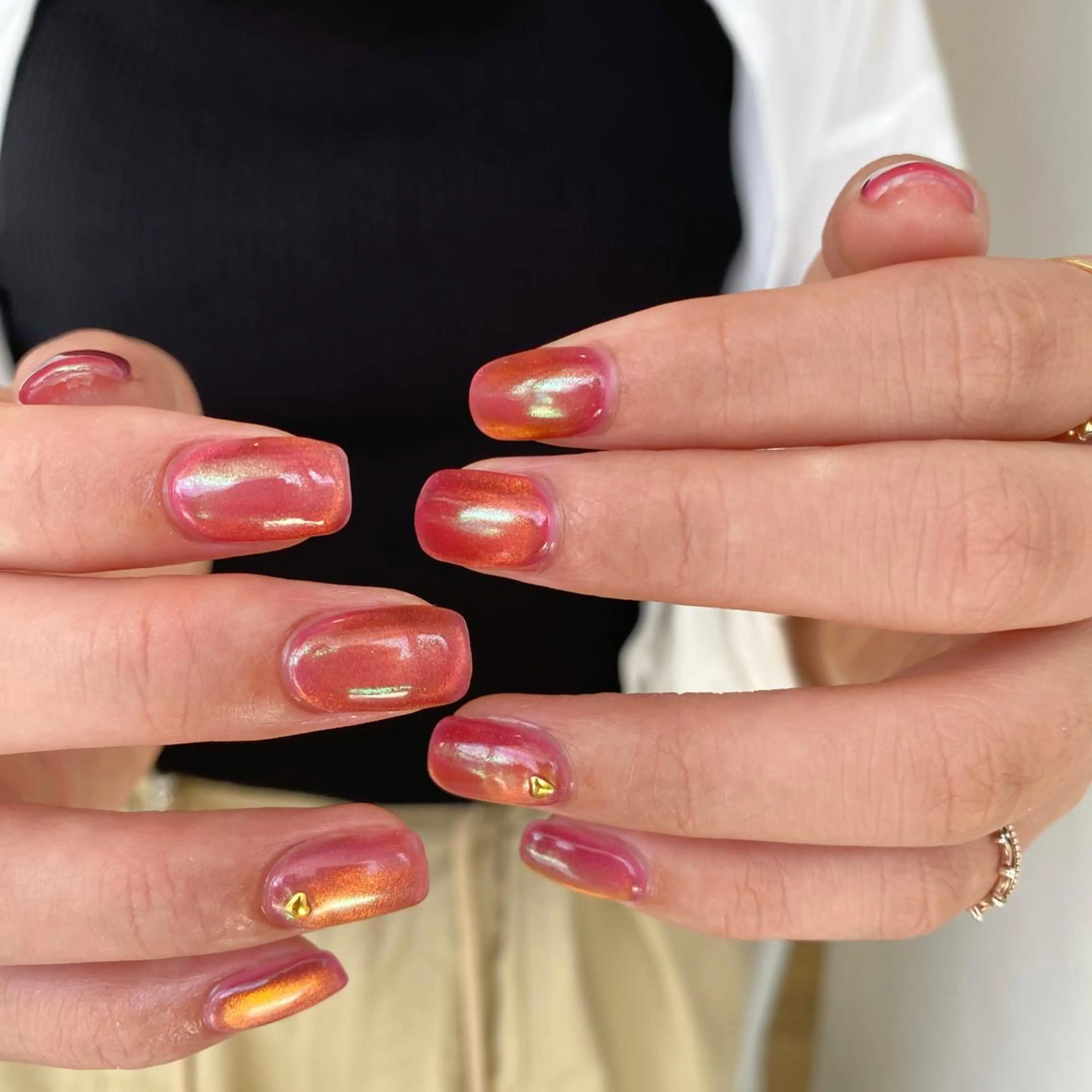 ネイル オーロラネイル マグネットネイル ニュアンスネイル オフィスネイル シンプルネイル 草加ニュアンスネイル 🌚hersのネイルデザイン