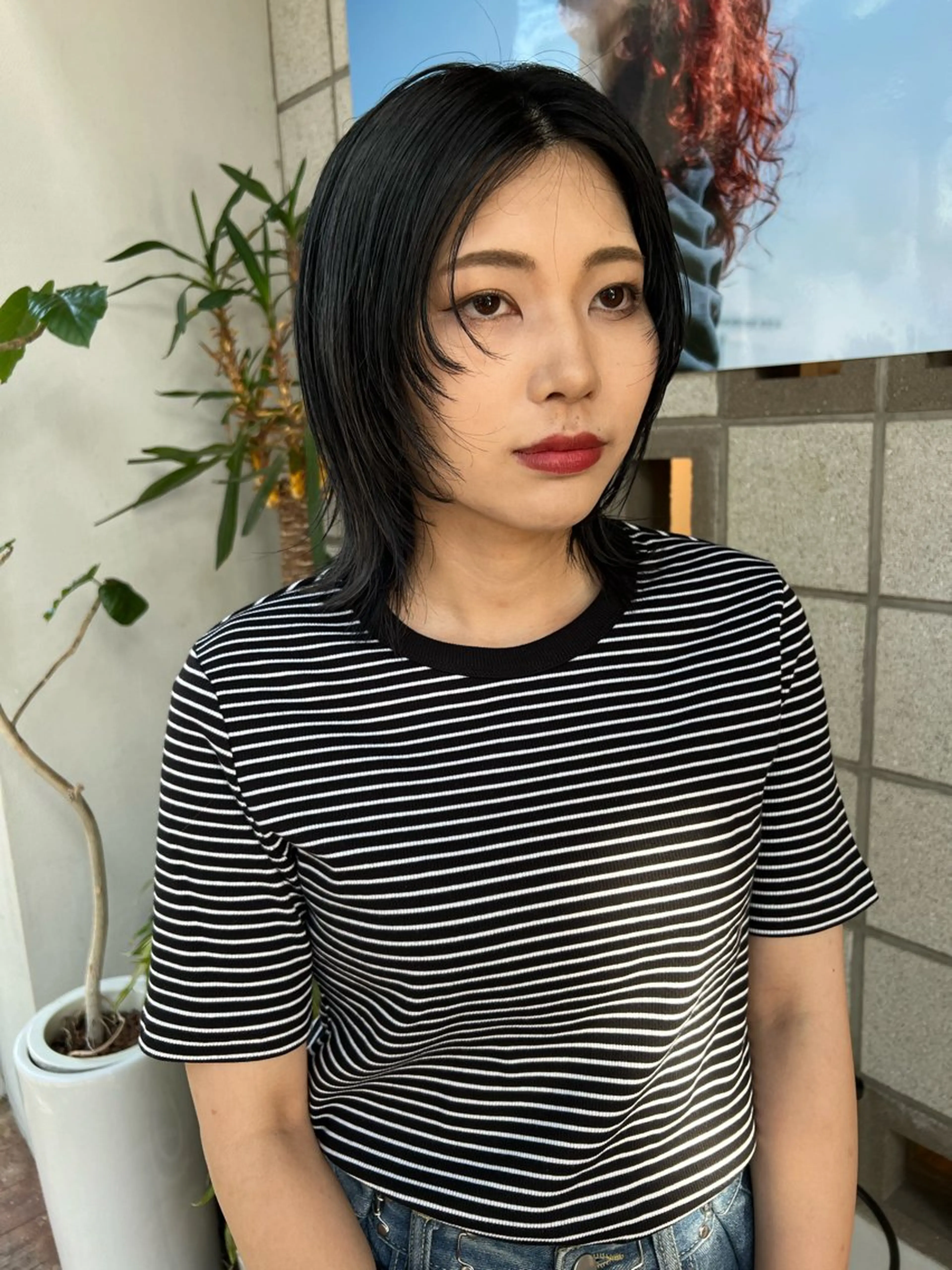 セミロング カラー ヘアアレンジ 顔周りカット レイヤーカット 松本  夏海のヘアスタイル