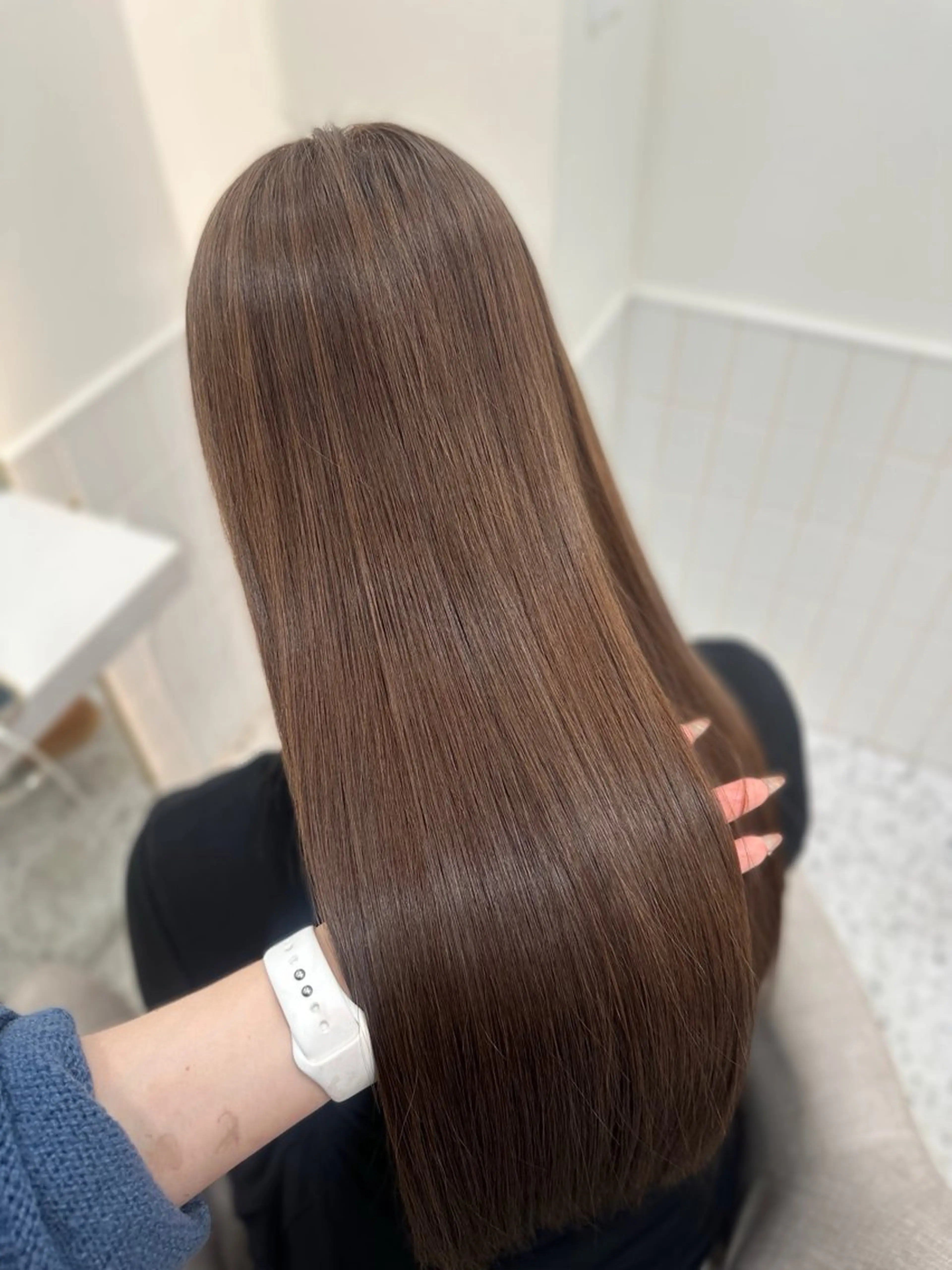 ロング 縮毛矯正 🎀ちゃんりお🎀 /ブリーチなしカラーのヘアスタイル