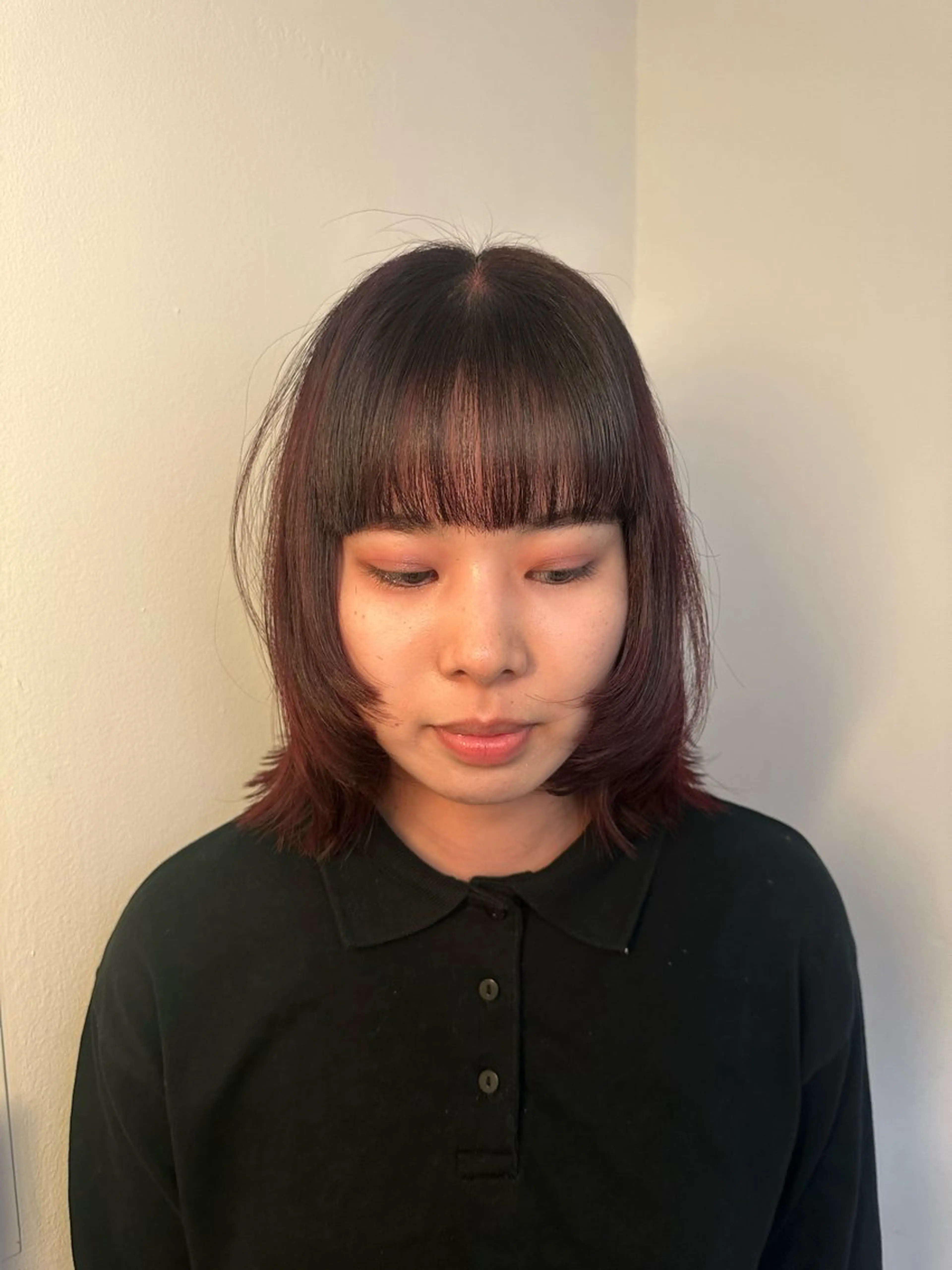 ショート レッドブラウン 顔まわりレイヤー 顔周りカット レイヤーカット Hana ハイトーン🕯🩰のヘアスタイル