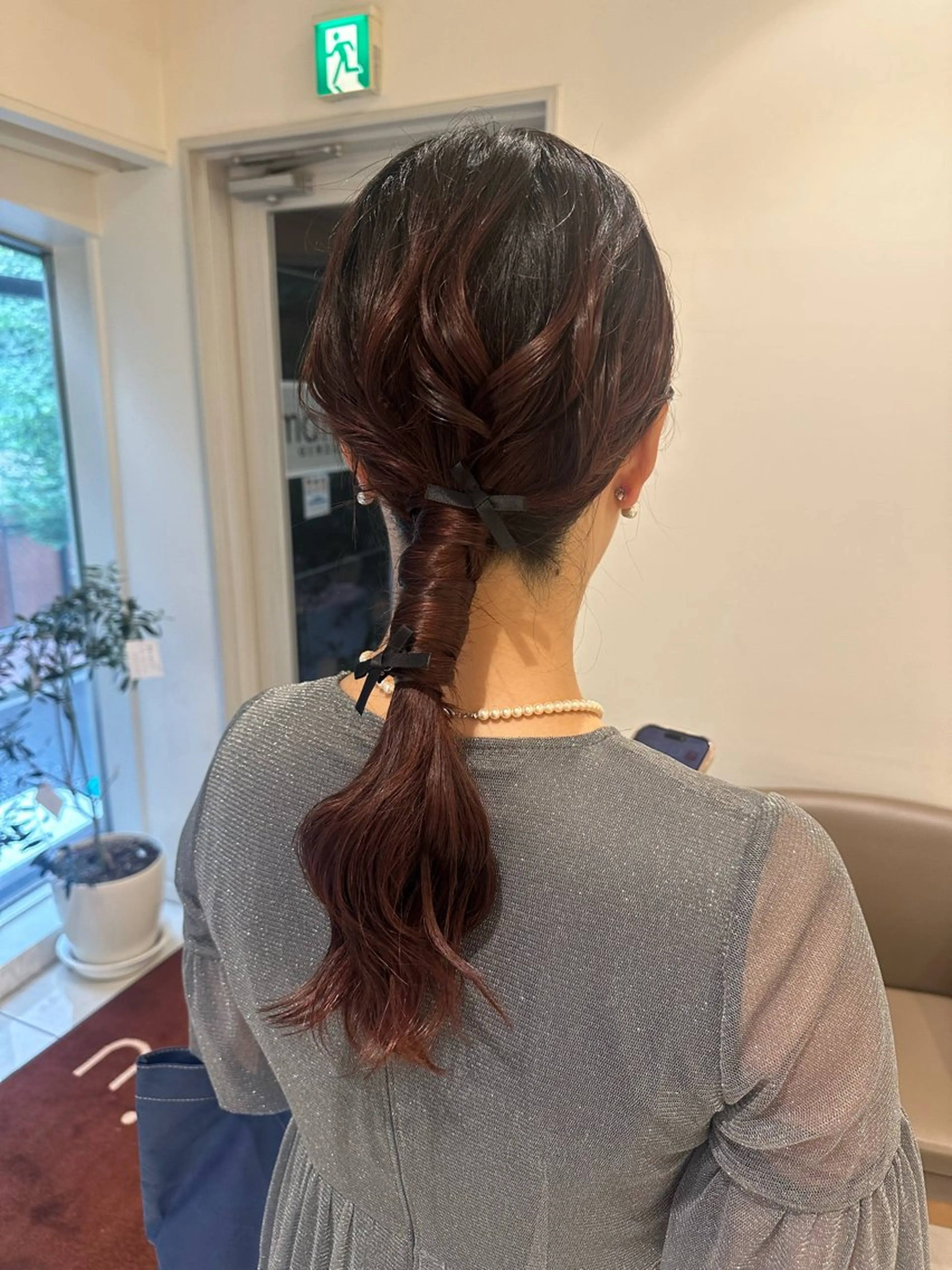 ロング カラー ヘアアレンジ タイトボブ個性派カラ ーAKANEのヘアスタイル