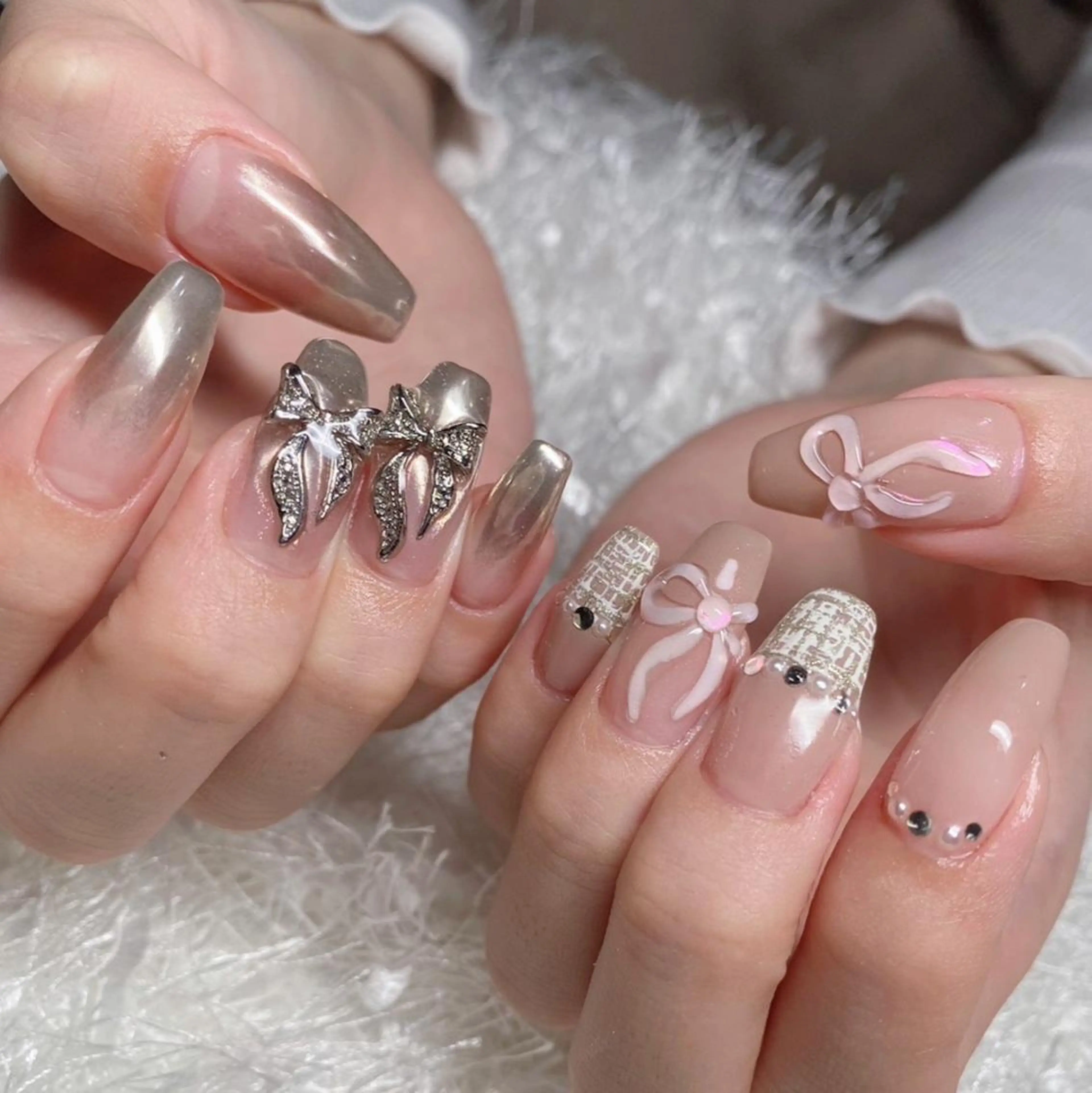ネイル 長さ出し フレンチネイル ジェルネイル グラデーション 韓国ネイル ハンドネイル Nail&eye Belire 新宿のネイルデザイン