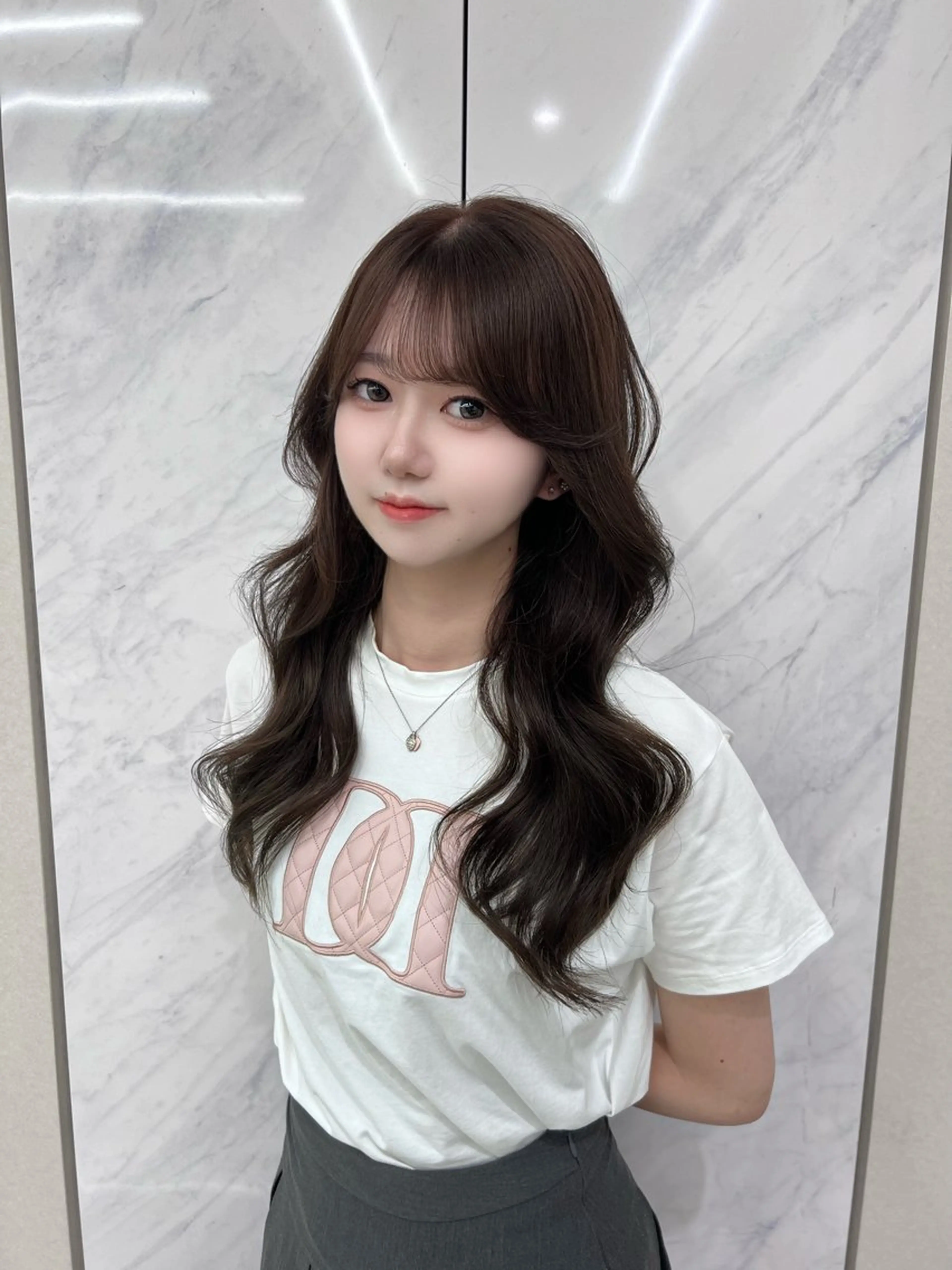 ロング ヘアカラー トリートメント さつき/モテガーリー /透明感カラーのヘアスタイル