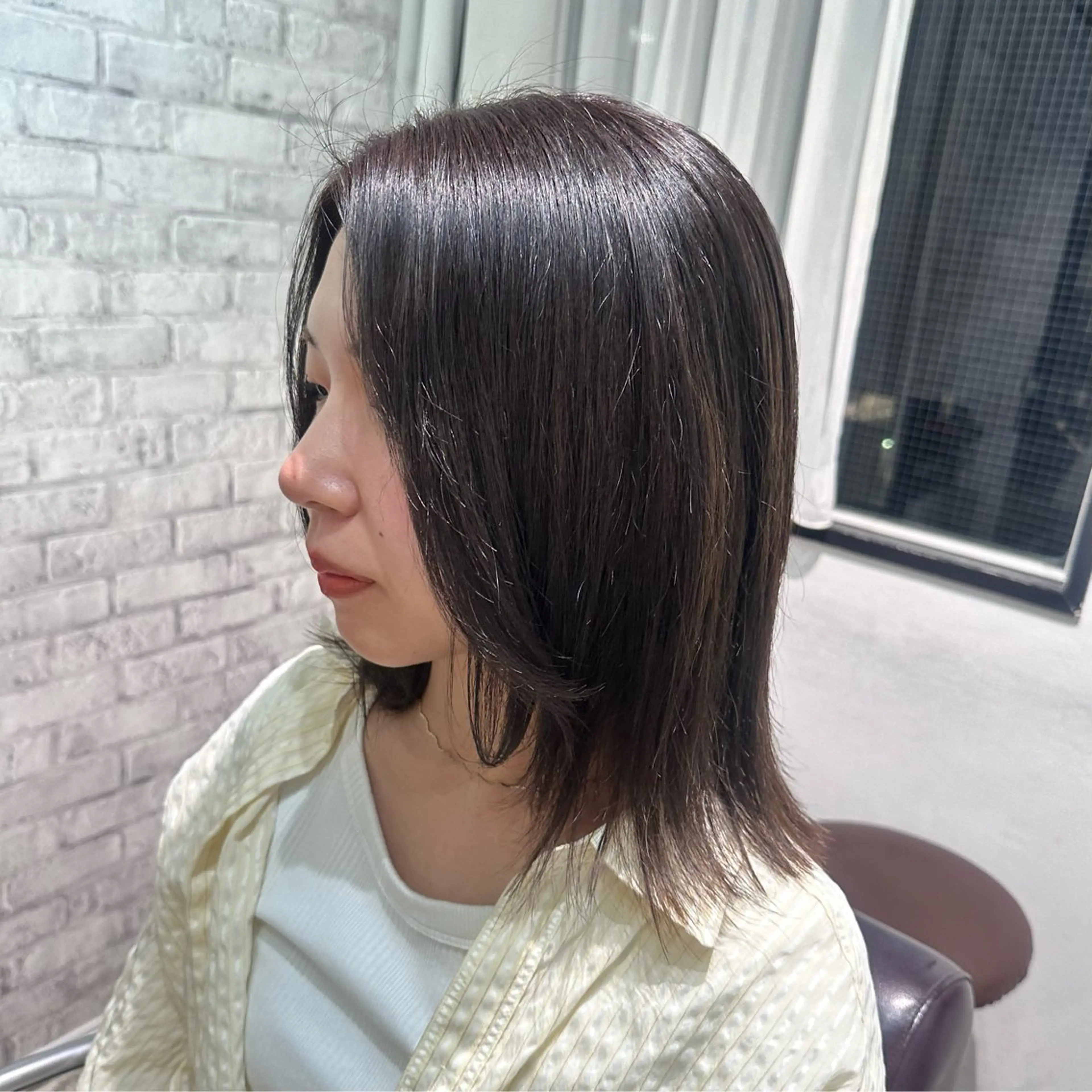 ミディアム カラー グレージュ カット ヘアカラー 心斎橋/レイヤー/ 艶カラー💖Sakiのヘアスタイル