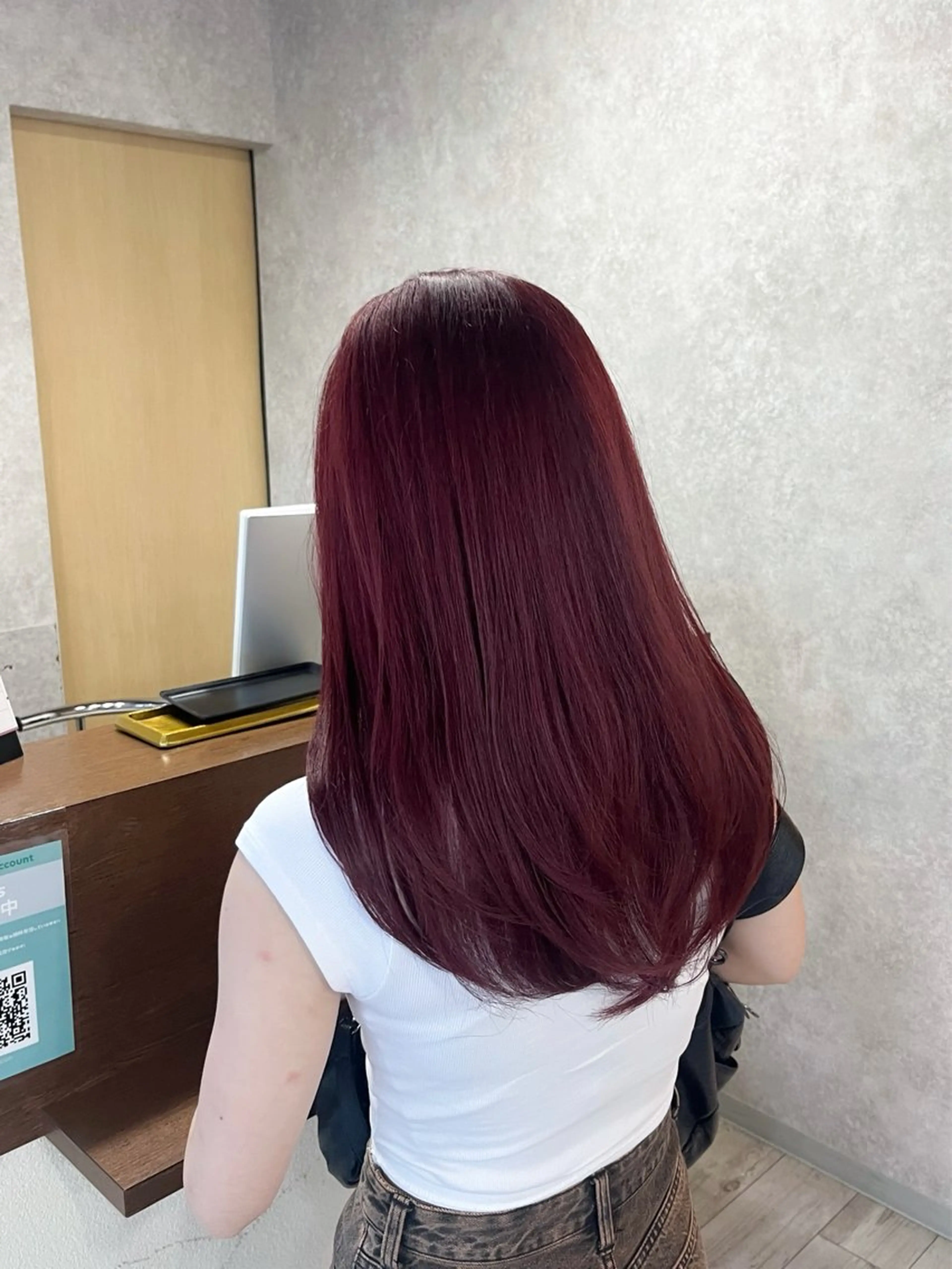 ロング カラー レッドカラー カット ヘアカラー トリートメント 村田梨乃/ minim hairのヘアスタイル