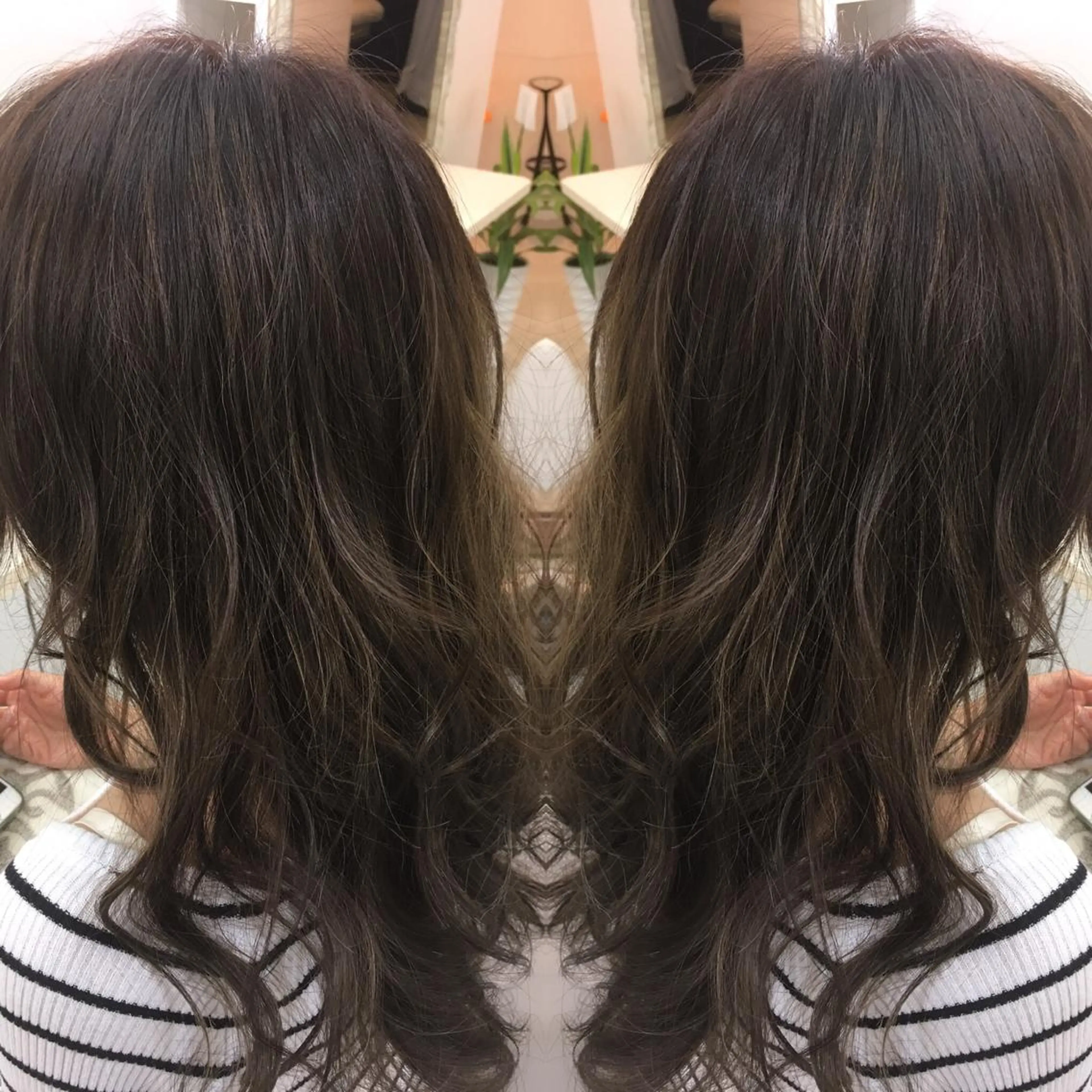 セミロング ロング カラー 髪質改善 中川　翔のヘアスタイル