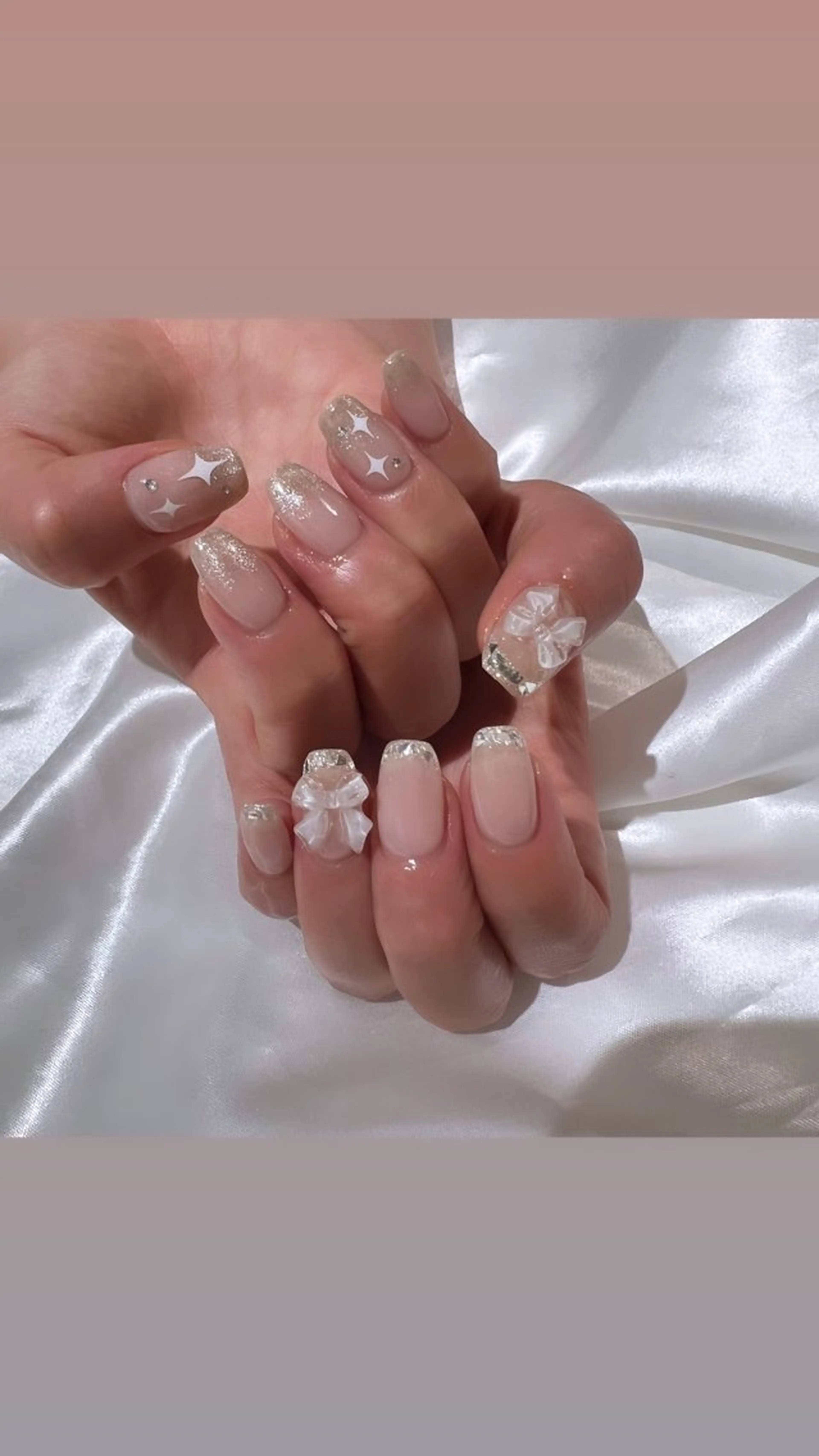 ネイル フレンチネイル ガラスフレンチ マグネットネイル ハンドネイル mochi. nail🌿のネイルデザイン