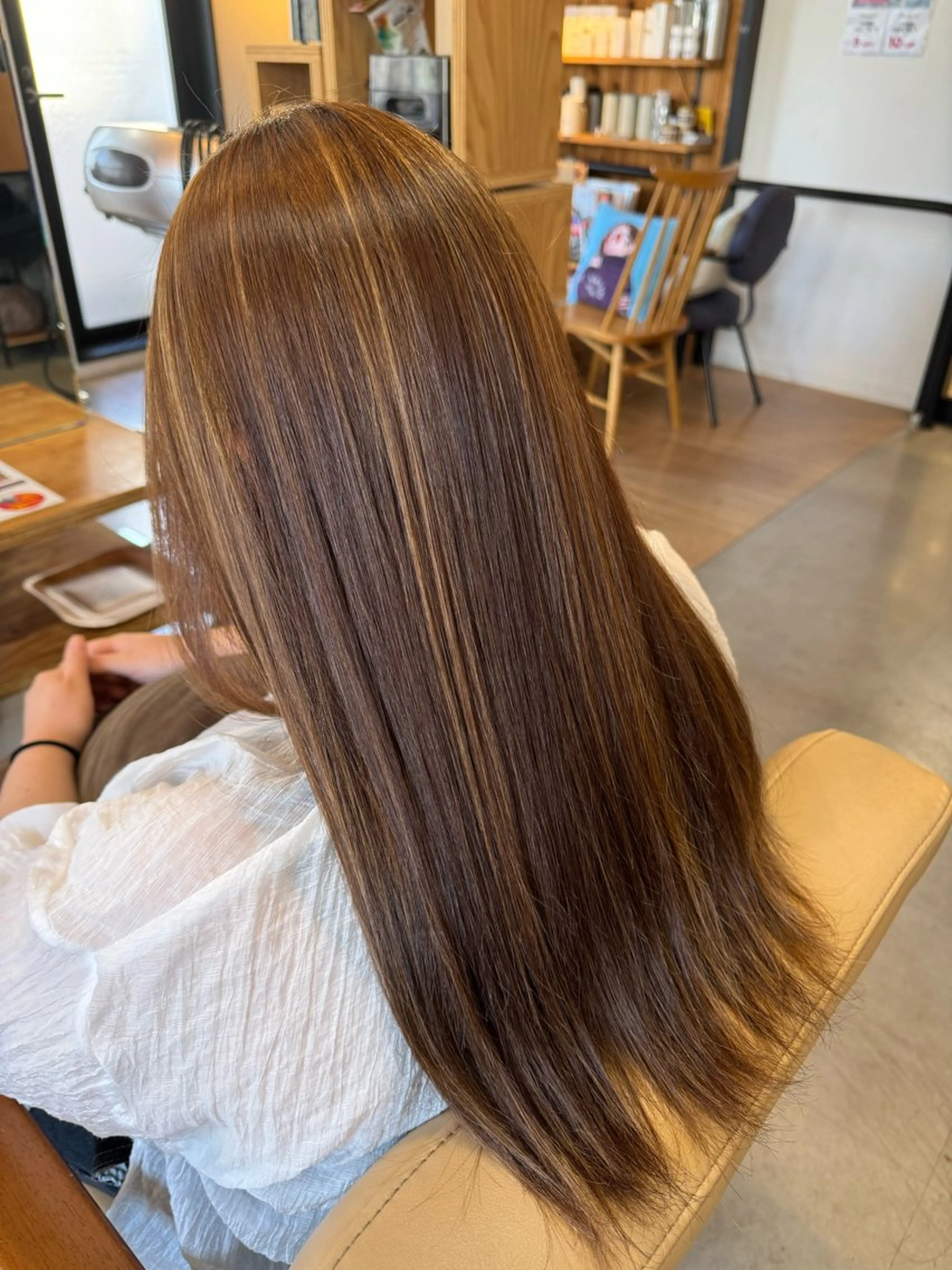 ロング 髪質改善 ロング 酸性ストレート カット 縮毛矯正 トリートメント 阪神西宮★JUNO 川﨑温子のヘアスタイル