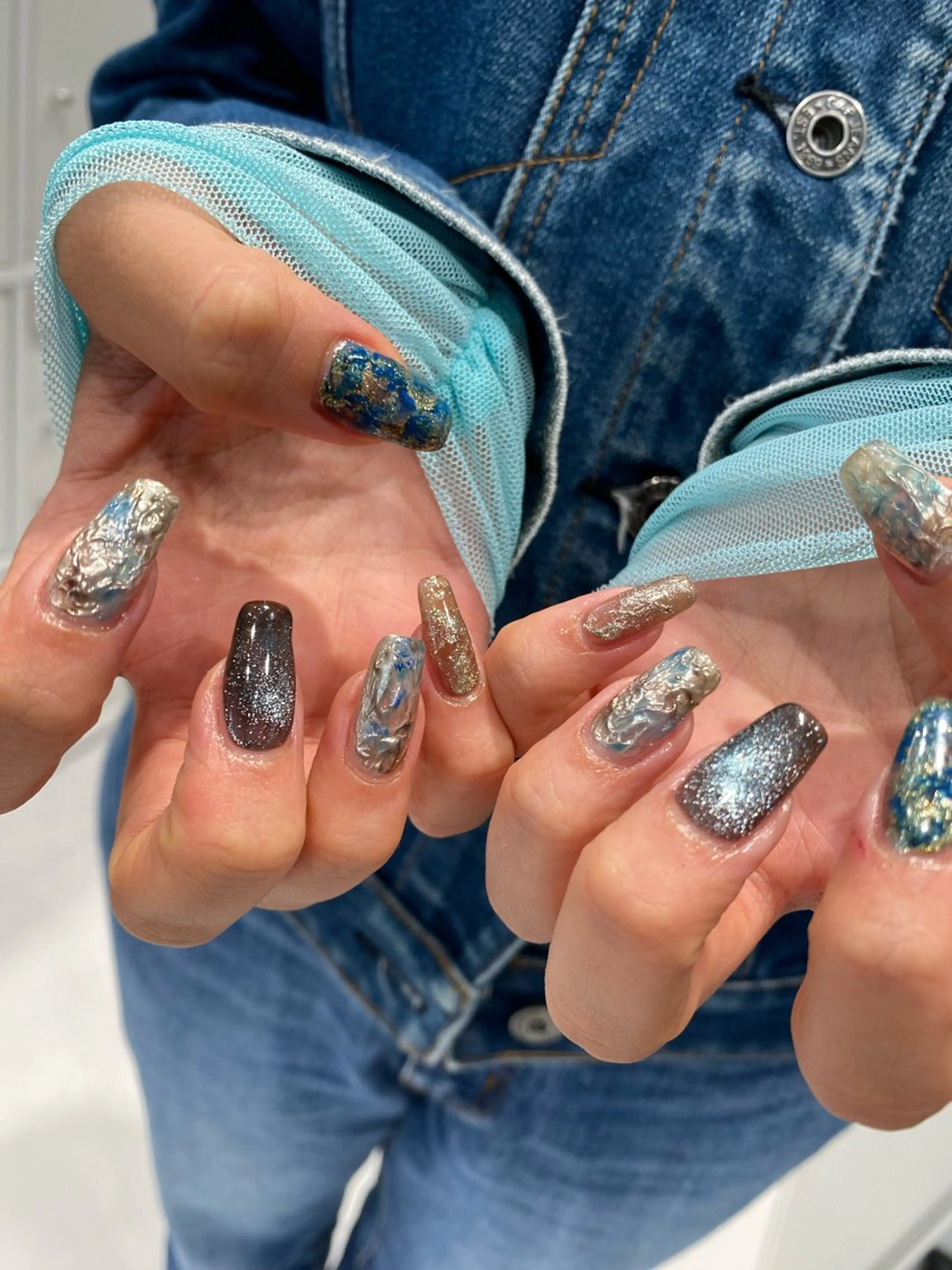 ネイル ジェルネイル マグネットネイル ニュアンスネイル ワンカラーネイル パラジェル ハンドネイル 草加ニュアンスネイル 🌚hersのネイルデザイン