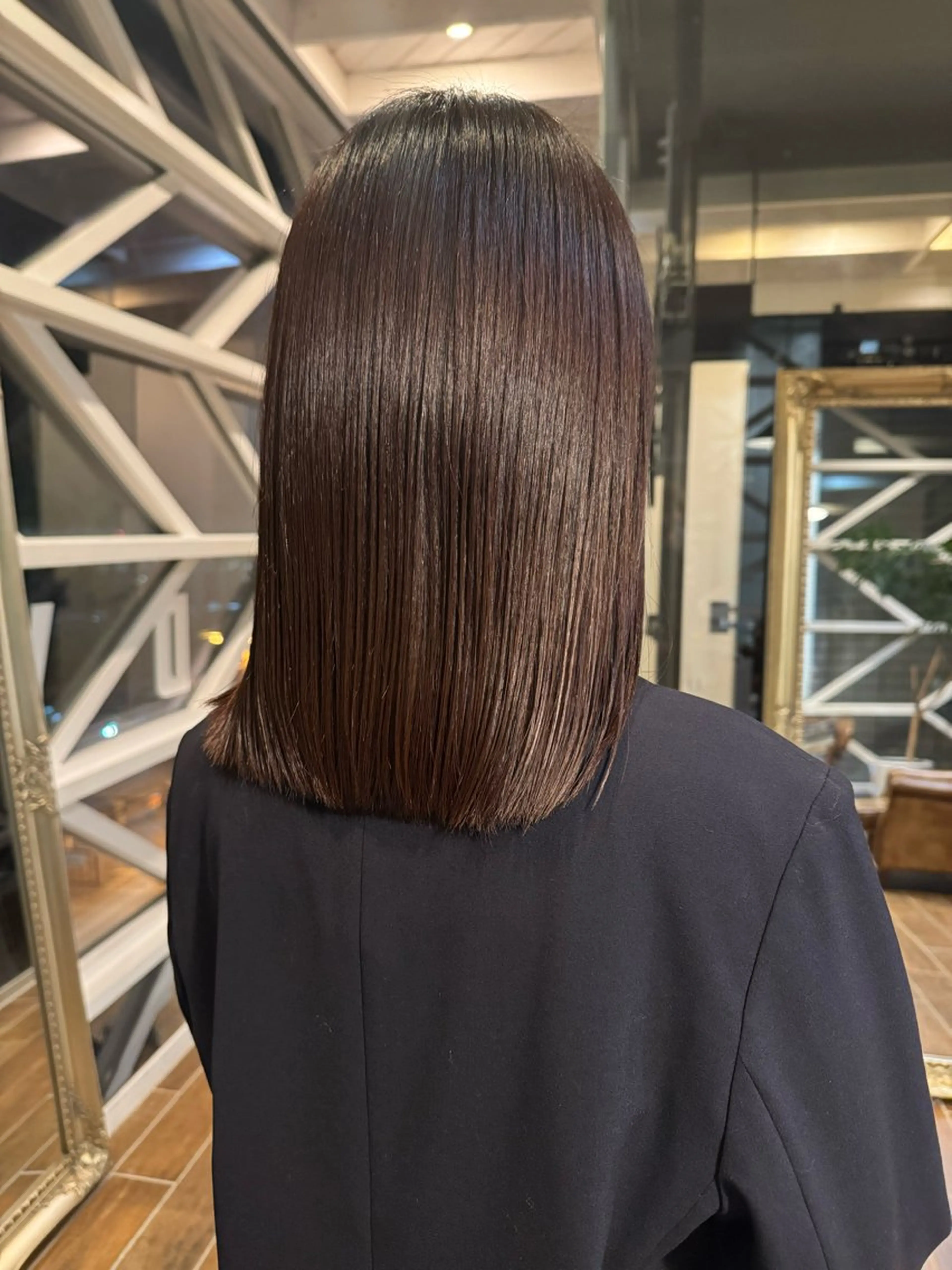 ミディアム パーマ ミディアムパーマ 縮毛矯正 酸性ストレート ストレートパーマ 縮毛矯正 村上 輝のヘアスタイル