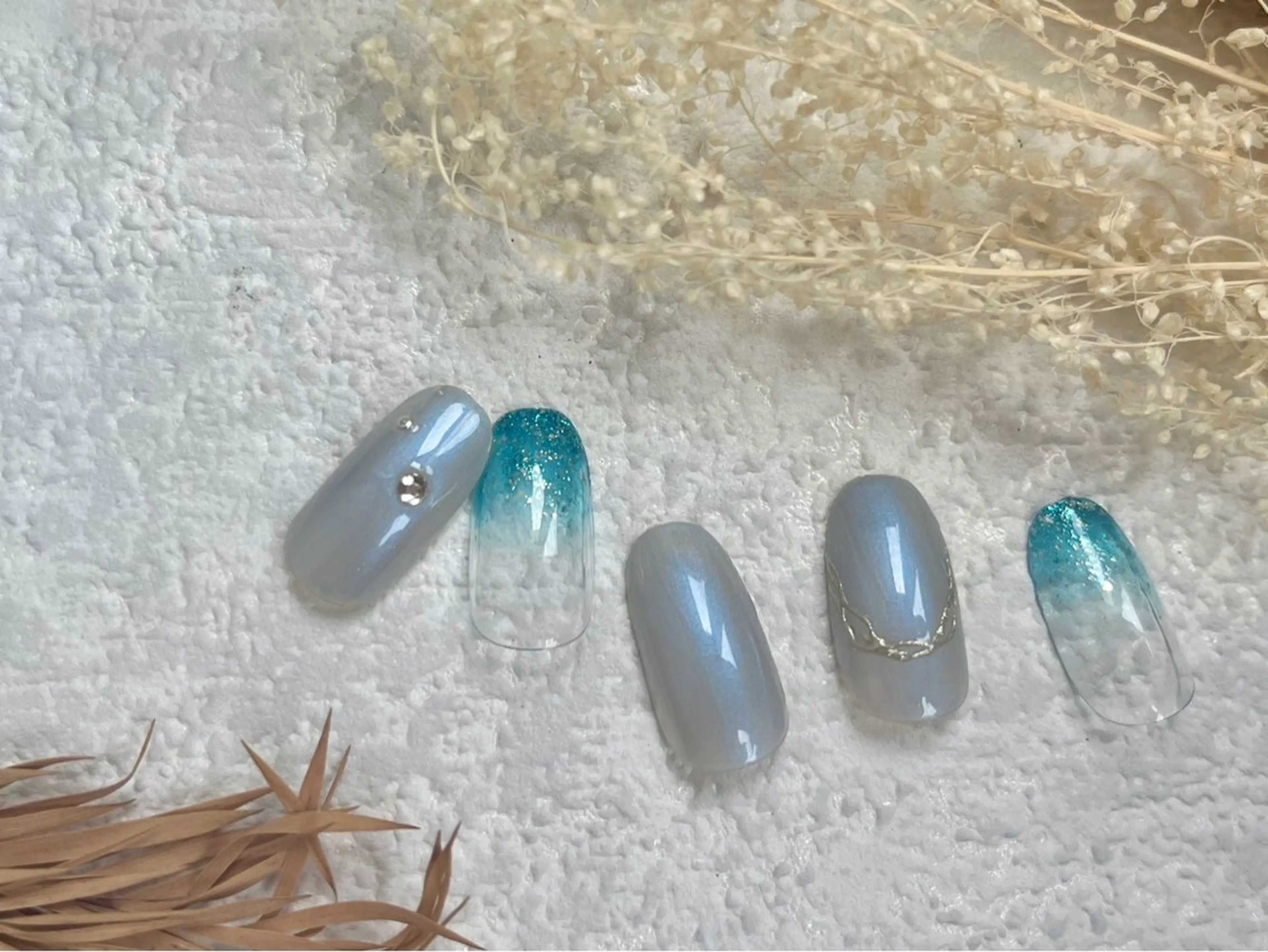 ネイル ジェルネイル キラキラネイル メンズネイル パラジェル 夏ネイル kiki nail たまプラーザのネイルデザイン