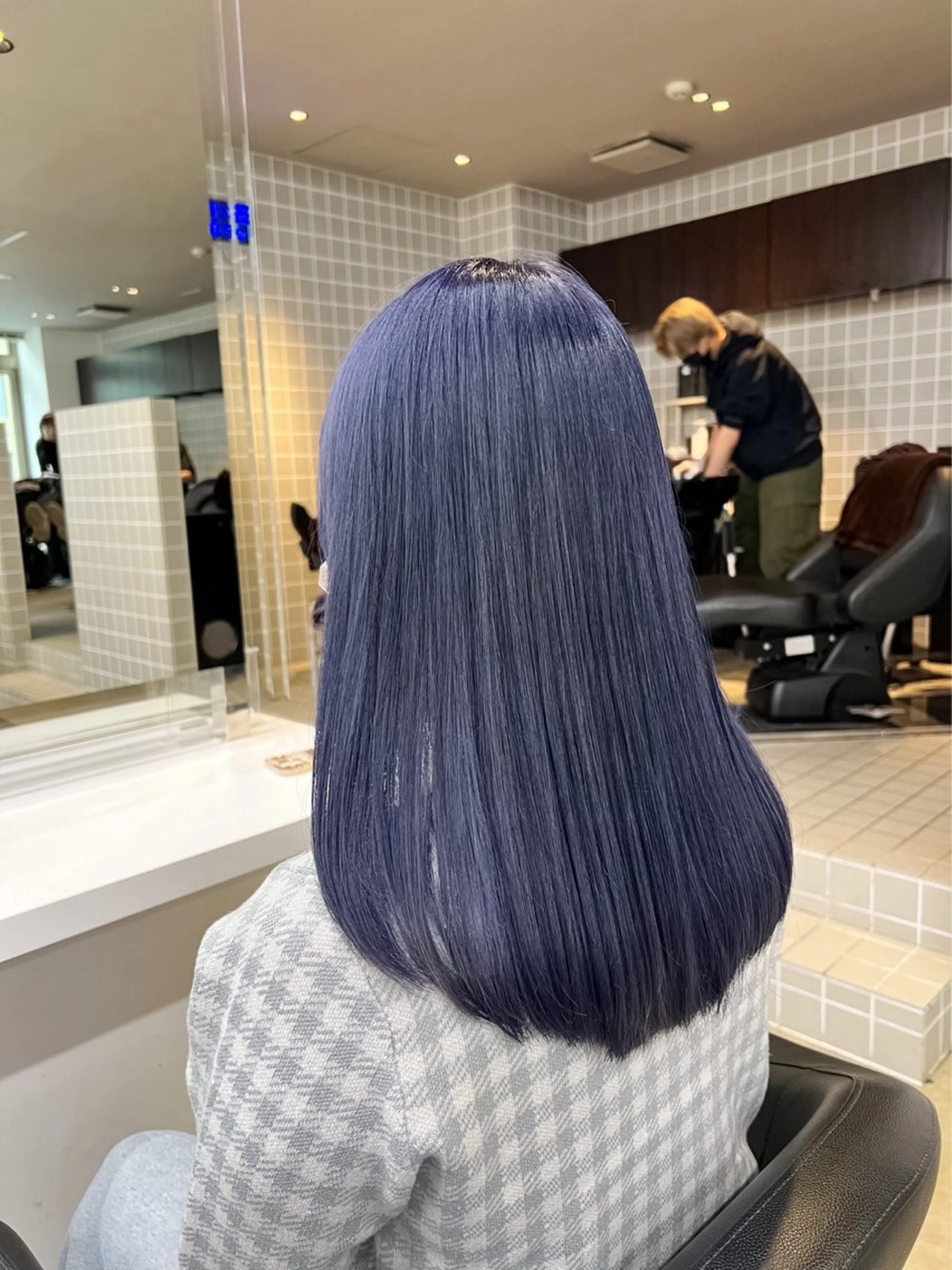 ロング カラー ヘアカラー トリートメント ヘッドスパ ヘアセット 🦋色落ち綺麗カラー メンズYUZU🦋‪のヘアスタイル