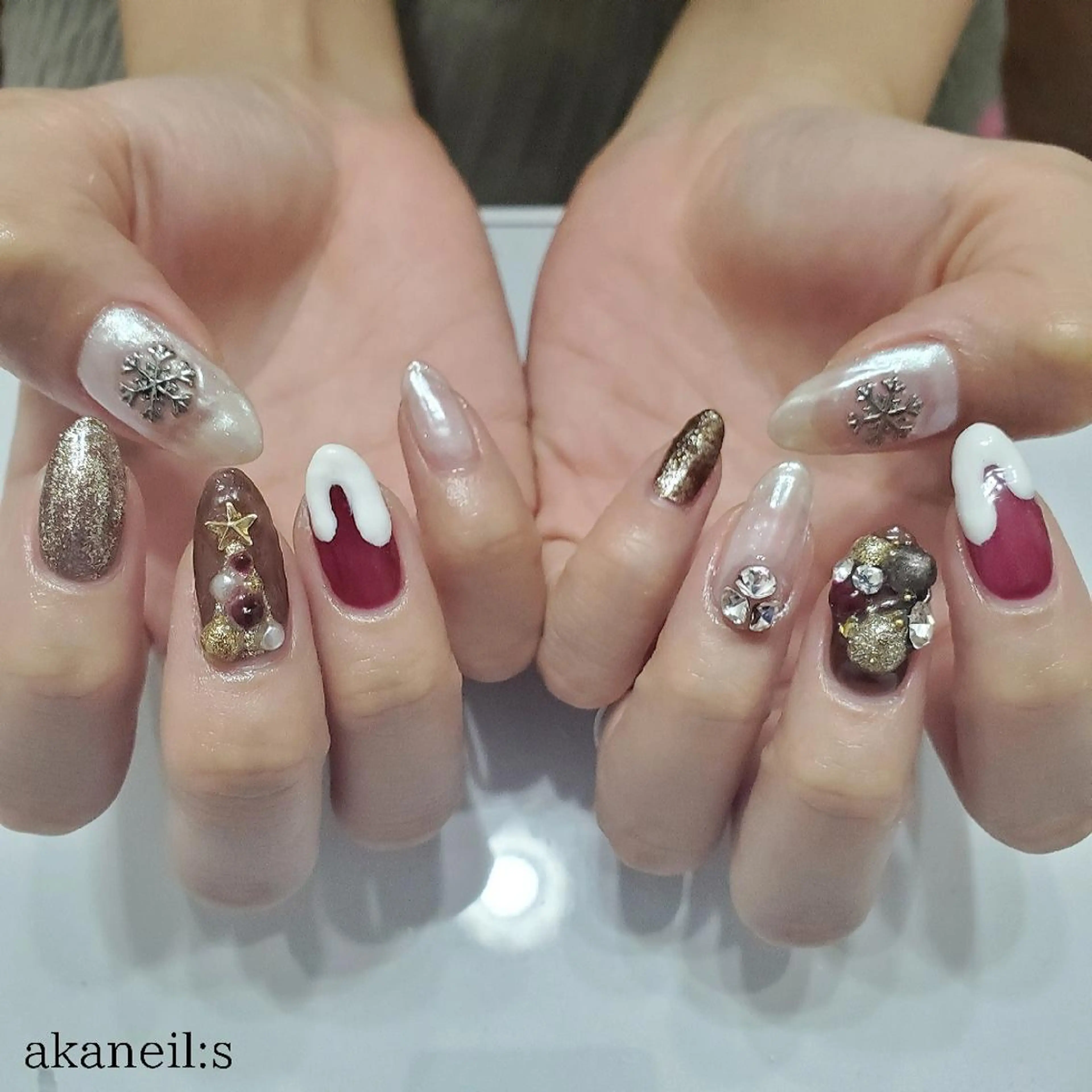 ネイル 冬ネイル クリスマス 【akaneils】 アカネのネイルデザイン