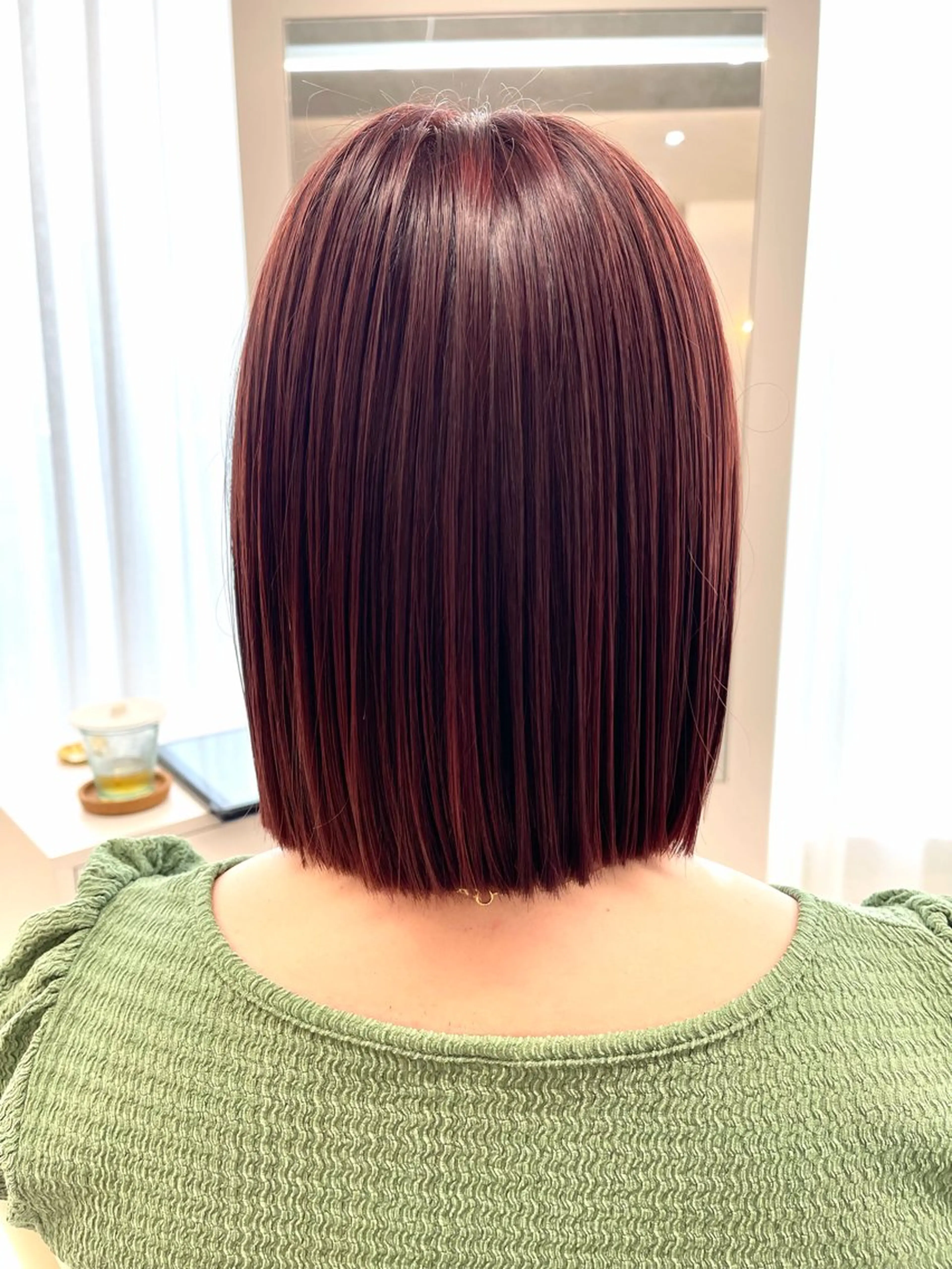 ミディアム ピンクブラウン カット ヘアカラー トリートメント 柴田泰秀sotti. 髪質改善/ブリーチのヘアスタイル