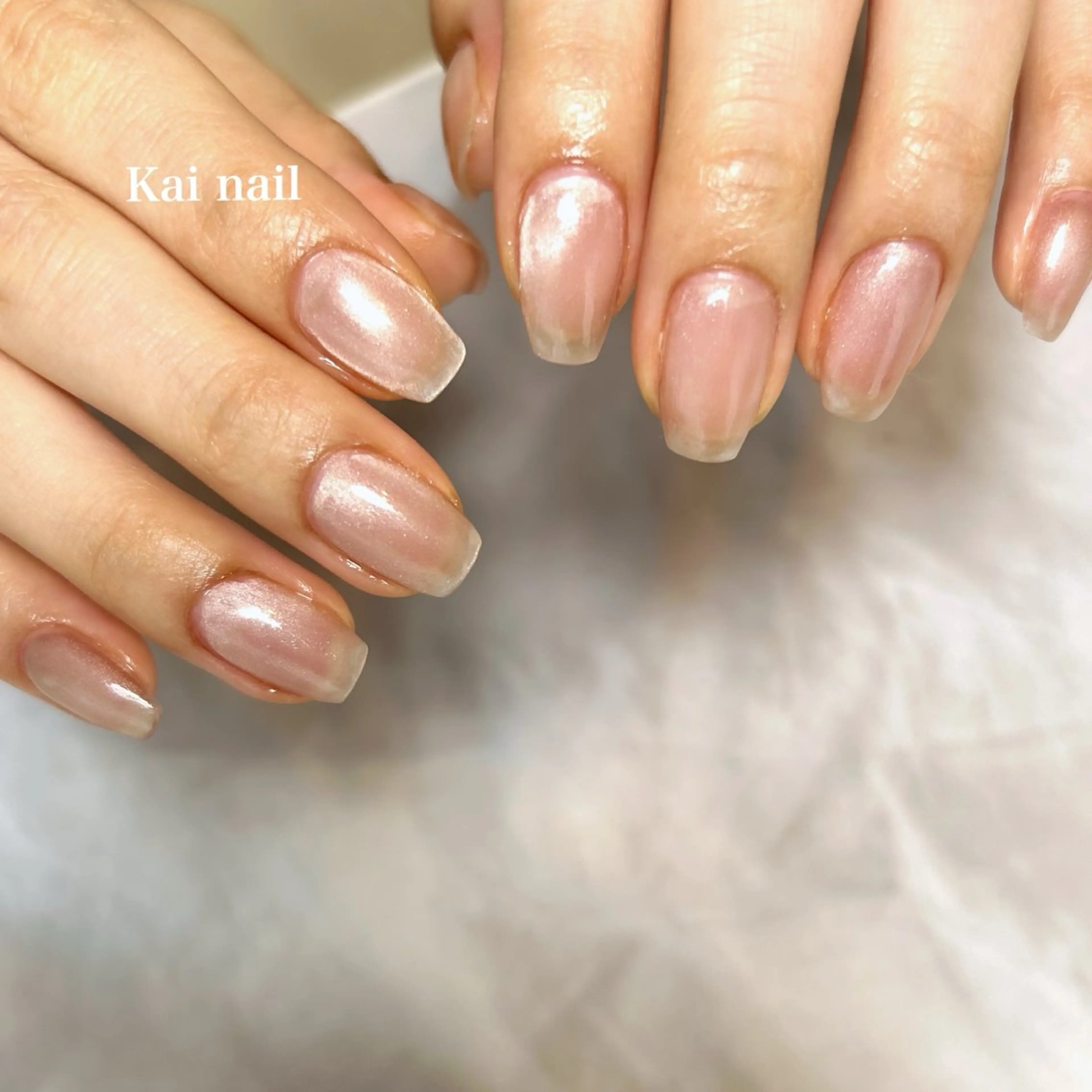 ネイル ガーリー 韓国ネイル マグネットネイル ピンク シンプルネイル ハンドネイル Kai  nail Mayukoのネイルデザイン