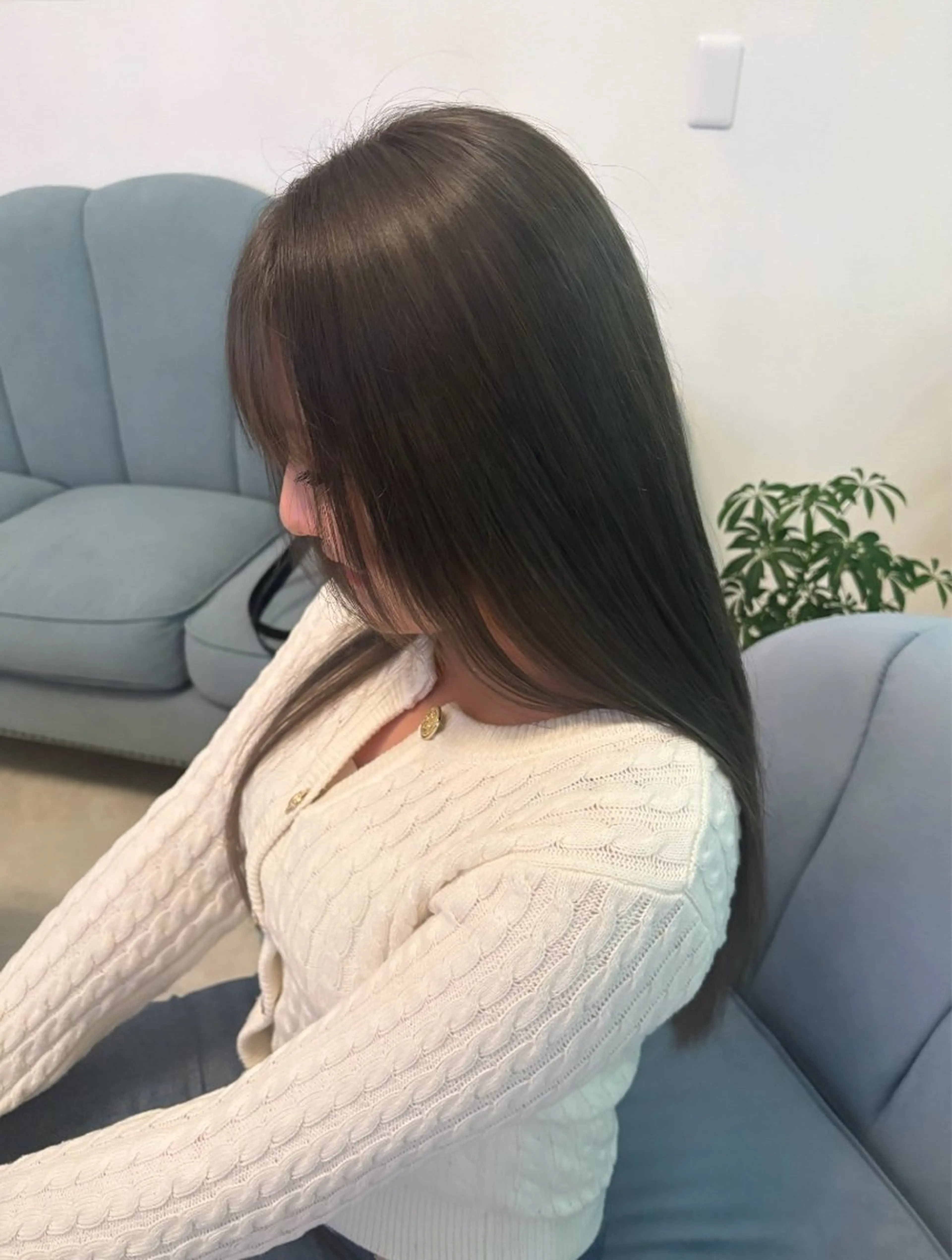 ロング カラー 透明感カラー ヘアカラー かじわら りんねのヘアスタイル