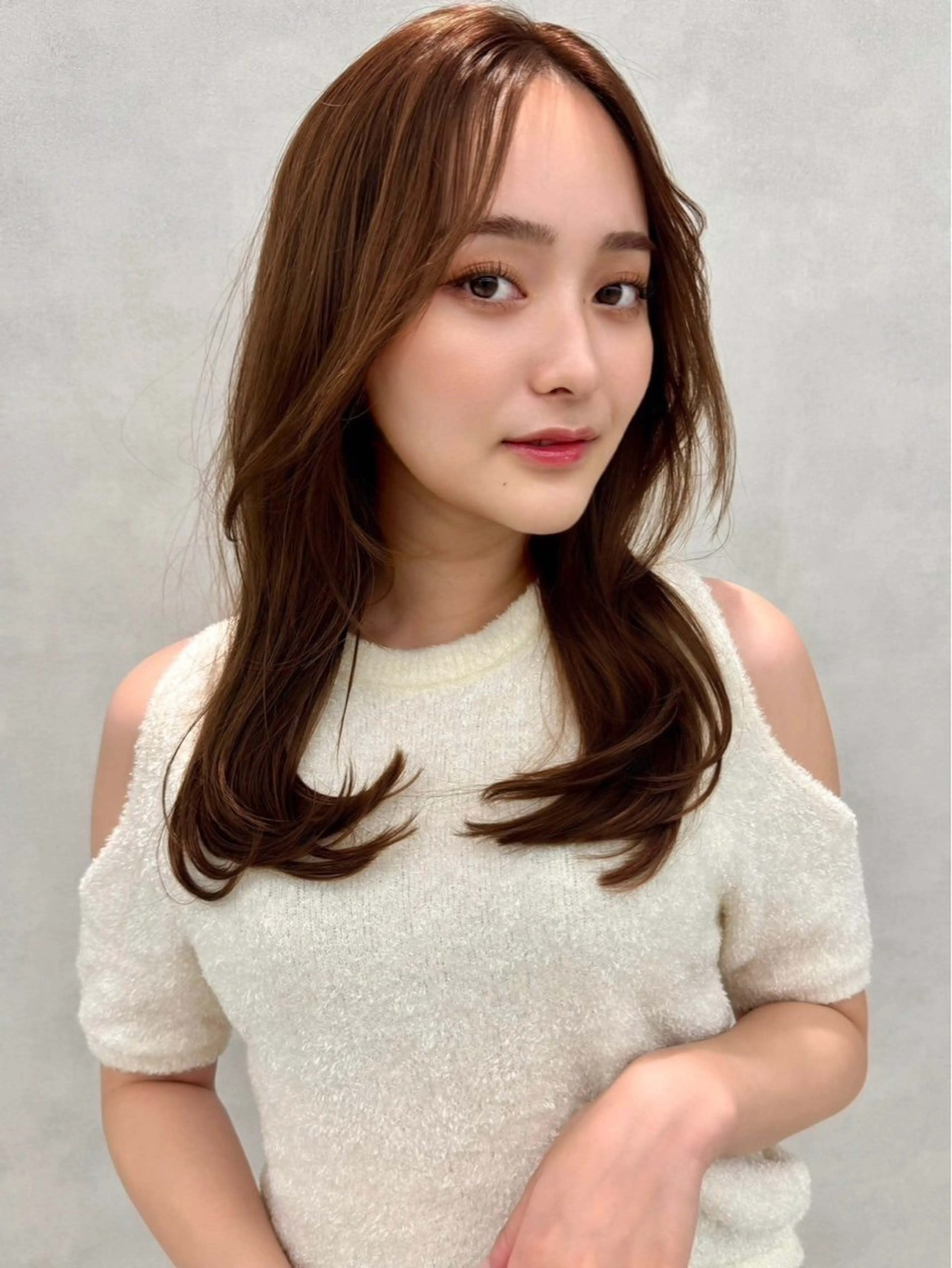 ロング カラー ヘアアレンジ 顔周りカット 韓国風ヘア レイヤーカット 小顔カット カット ヘアカラー ✨レイヤー/ 透明感カラー✨冨永剛のヘアスタイル