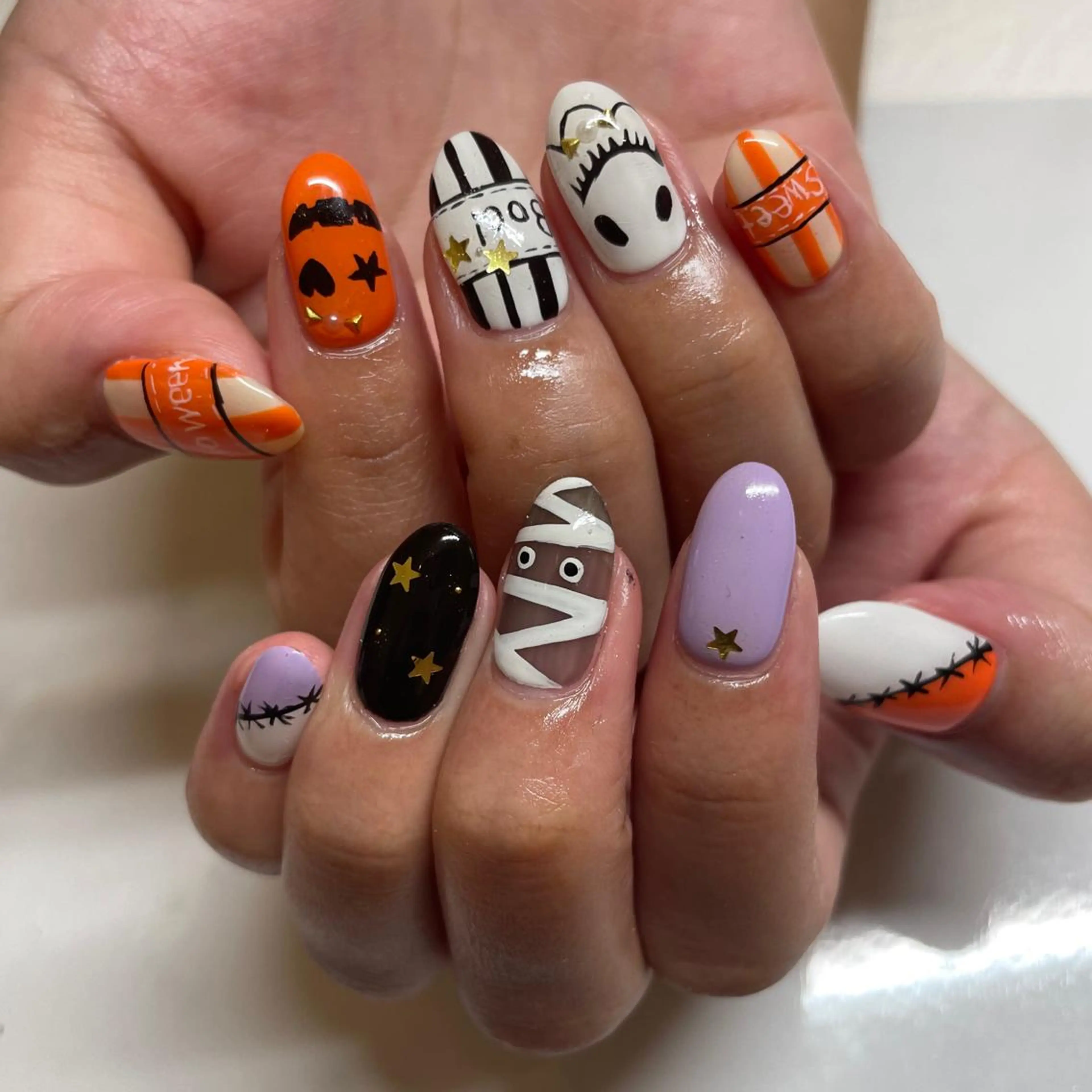 ネイル ハロウィン ハンドネイル フットネイル Nail salon LuaRのネイルデザイン