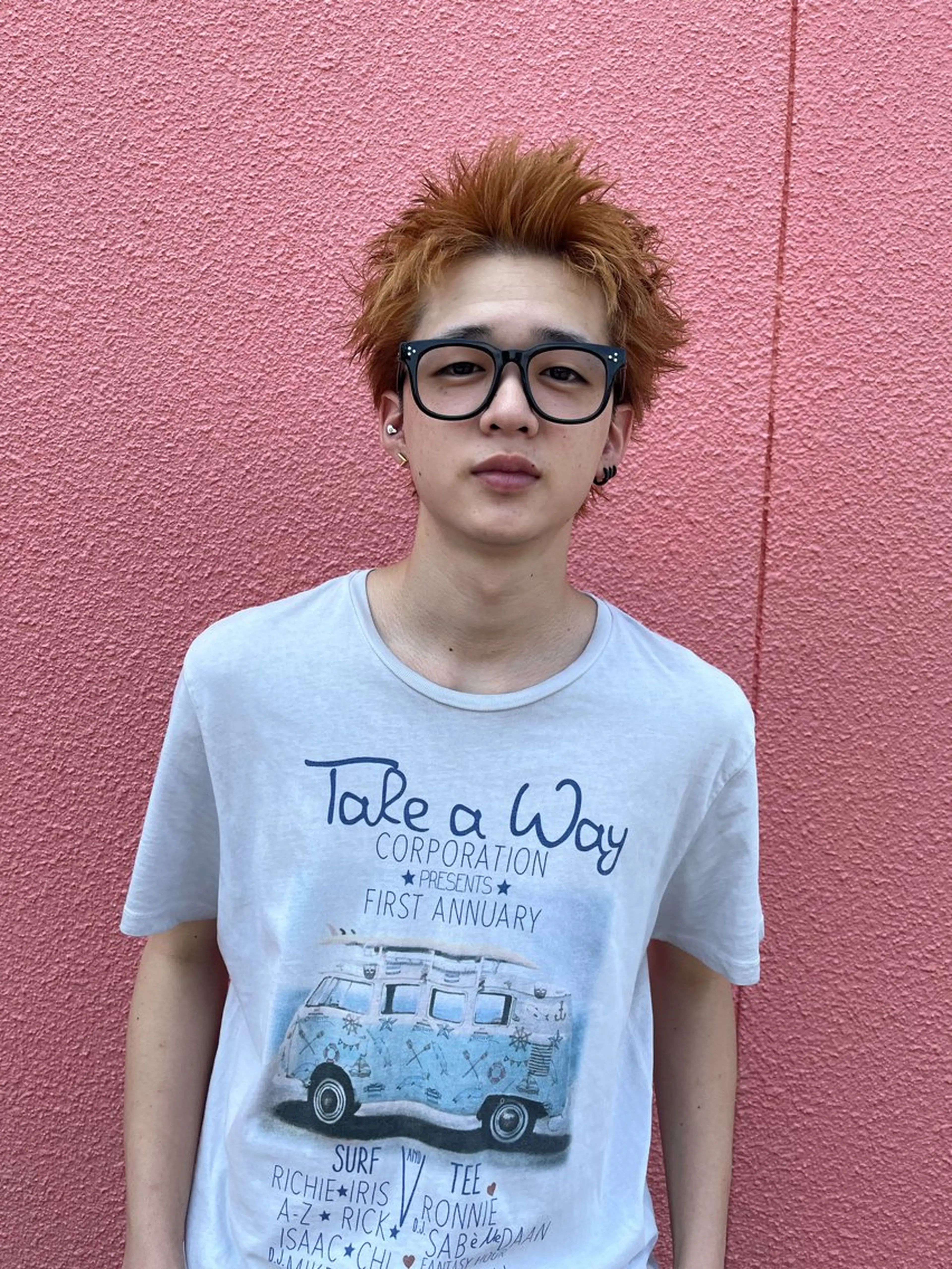 カラー オレンジ 片山 椋馬のヘアスタイル