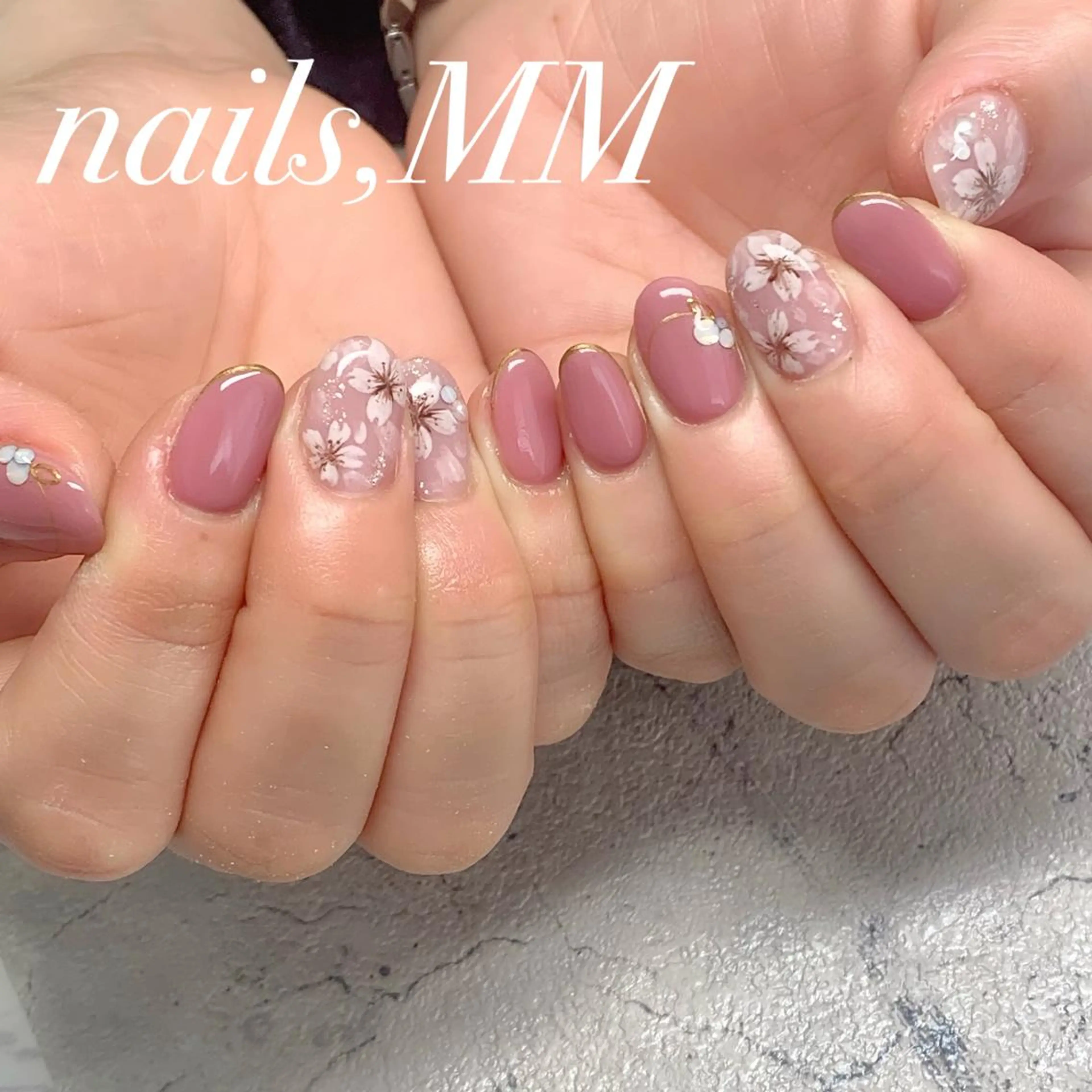 ネイル 桜ネイル ハンドネイル nailsalon MMのネイルデザイン