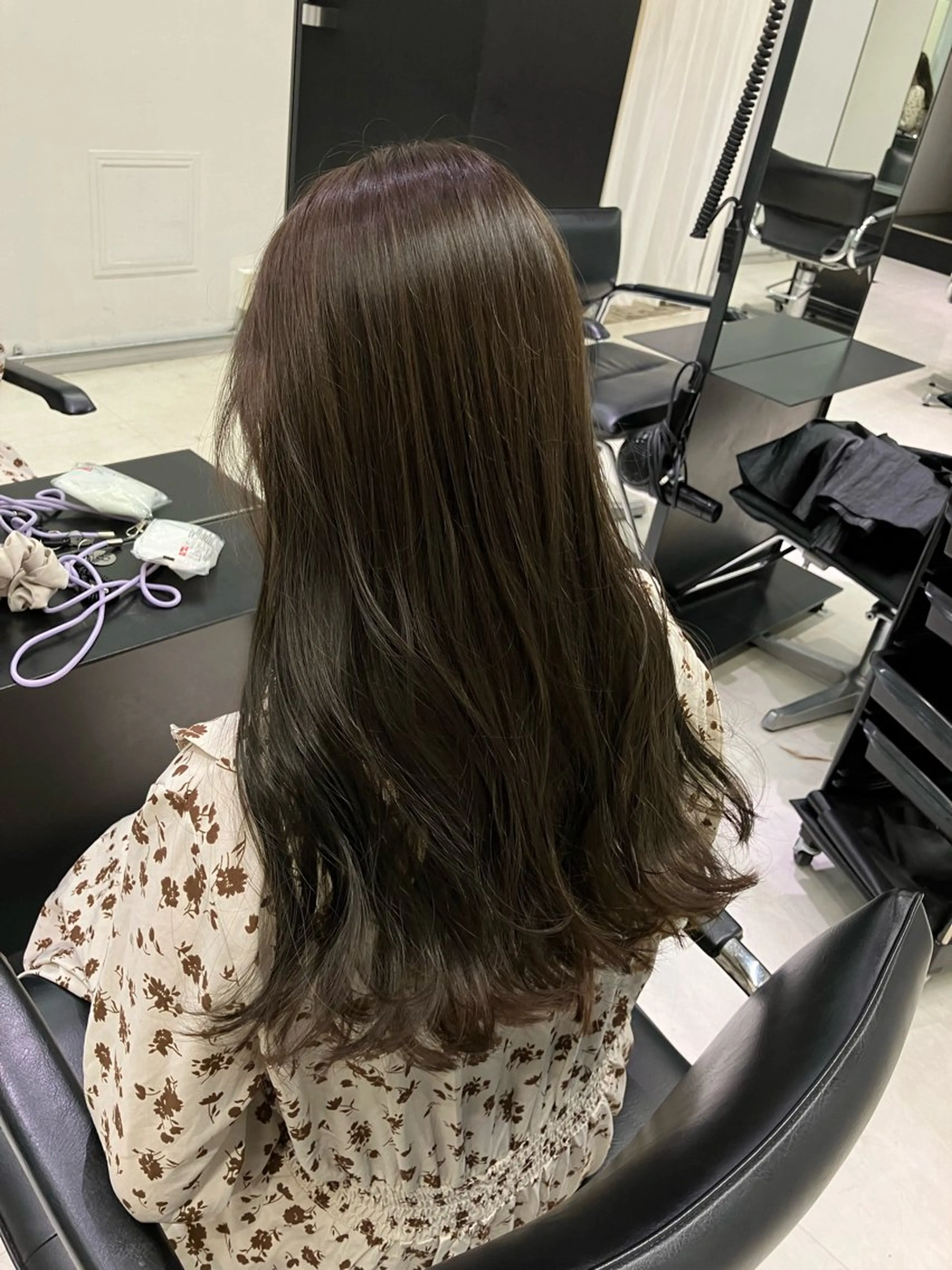 ロング カラー カット ヘアカラー トリートメント 💖ブリーチなし透明 感💖ASAHIのヘアスタイル