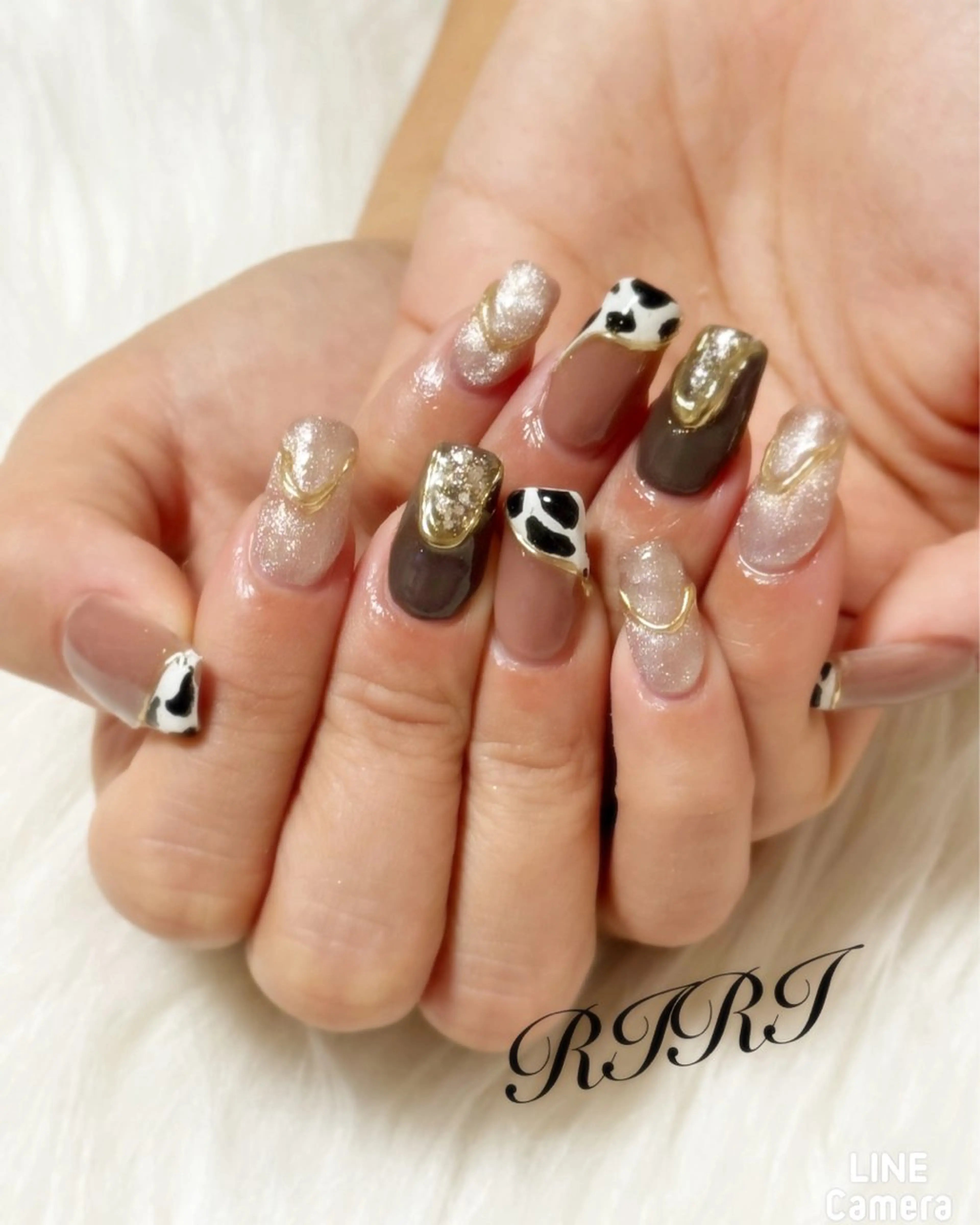 ネイル ジェルネイル 韓国ネイル ロングネイル ミラーネイル ニュアンスネイル ハンドネイル riri オーナーのネイルデザイン